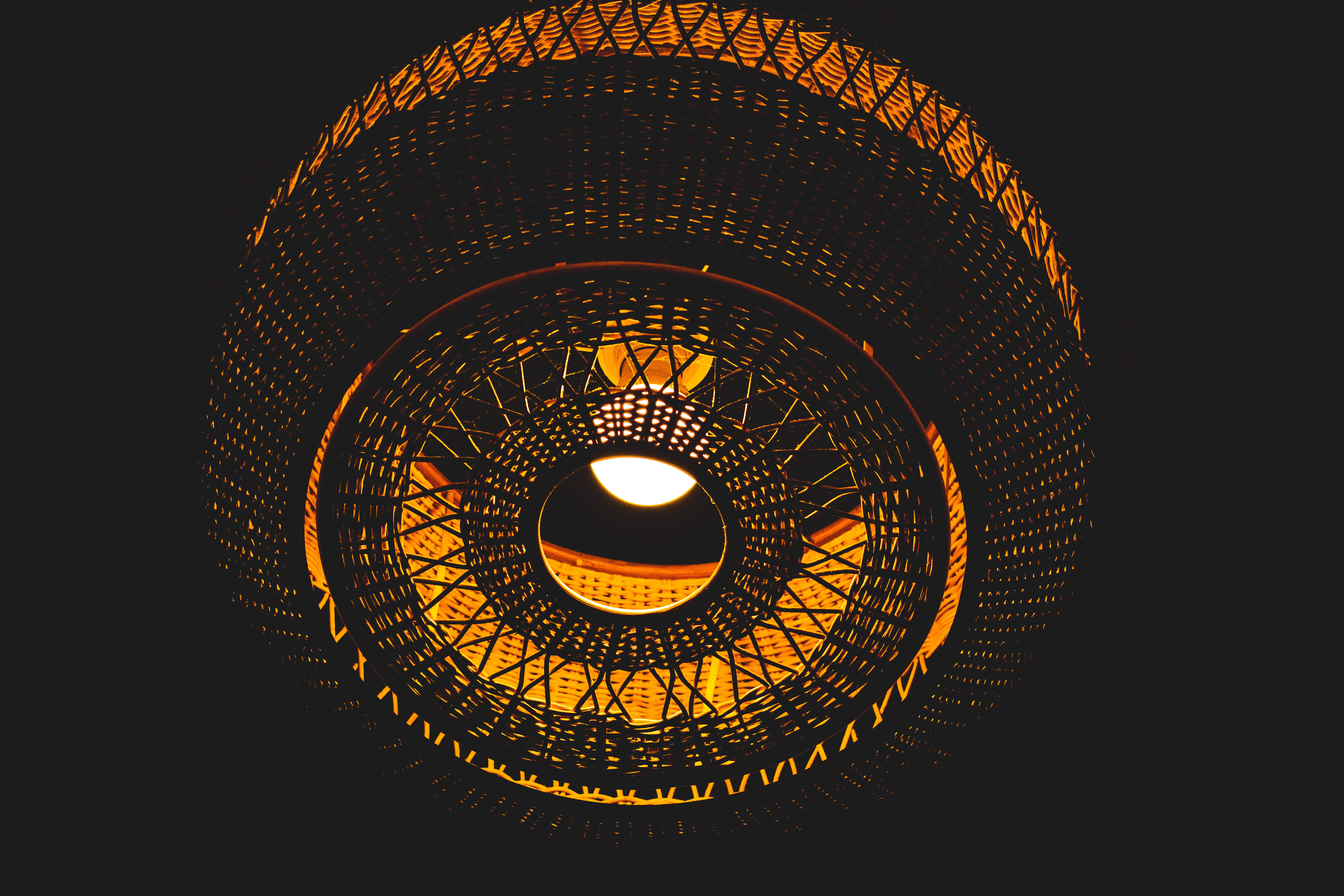 luminescence, electricity, indoors, architecture, glowing, lighting equipment, round, low angle view, design, building, indoor, background, no people, graphic, HD Wallpaper