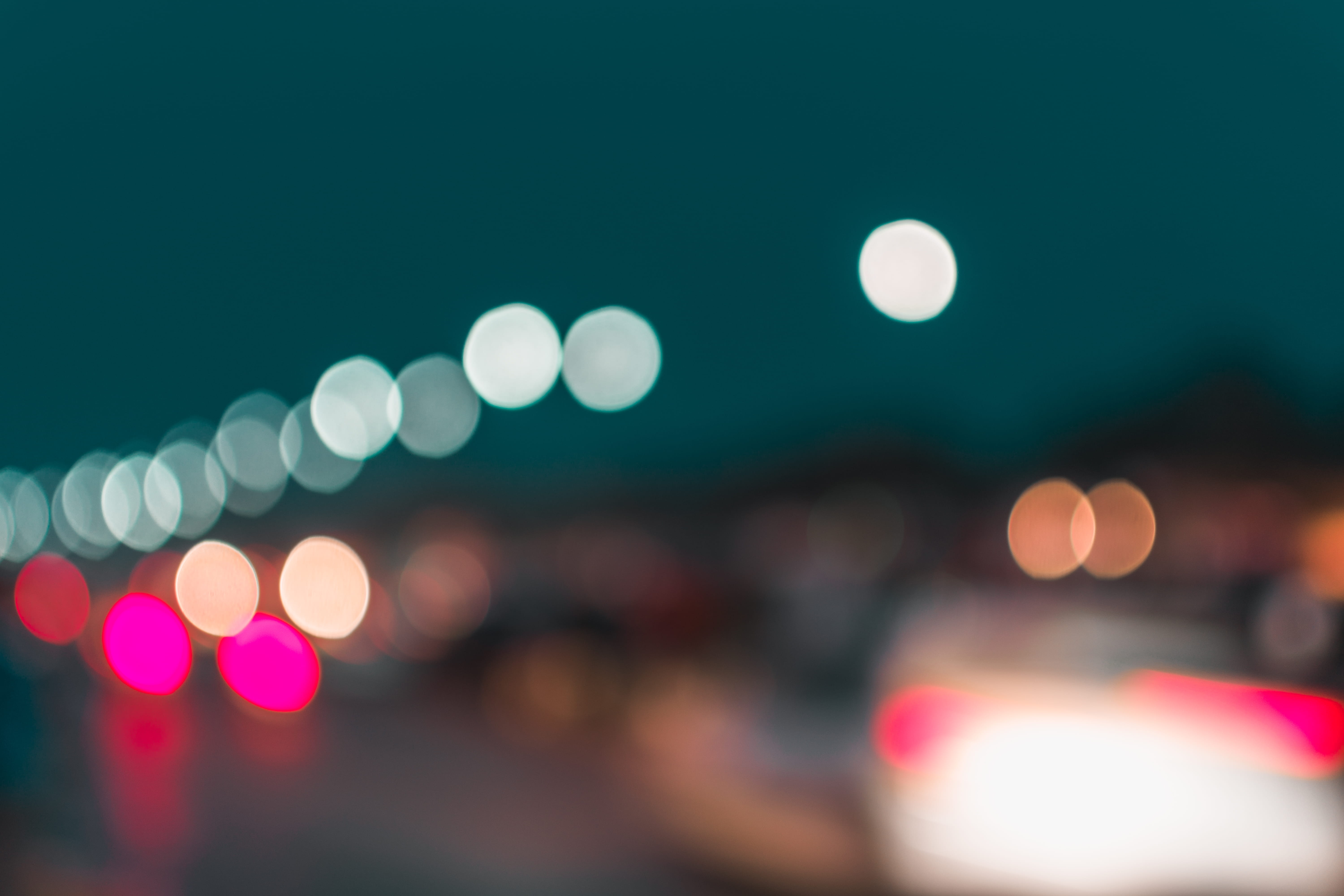 round out, no people, outdoors, motion, illuminated, photography, bokeh, color, 5K, street, city lights, light - natural phenomenon, glowing, city life, HD Wallpaper