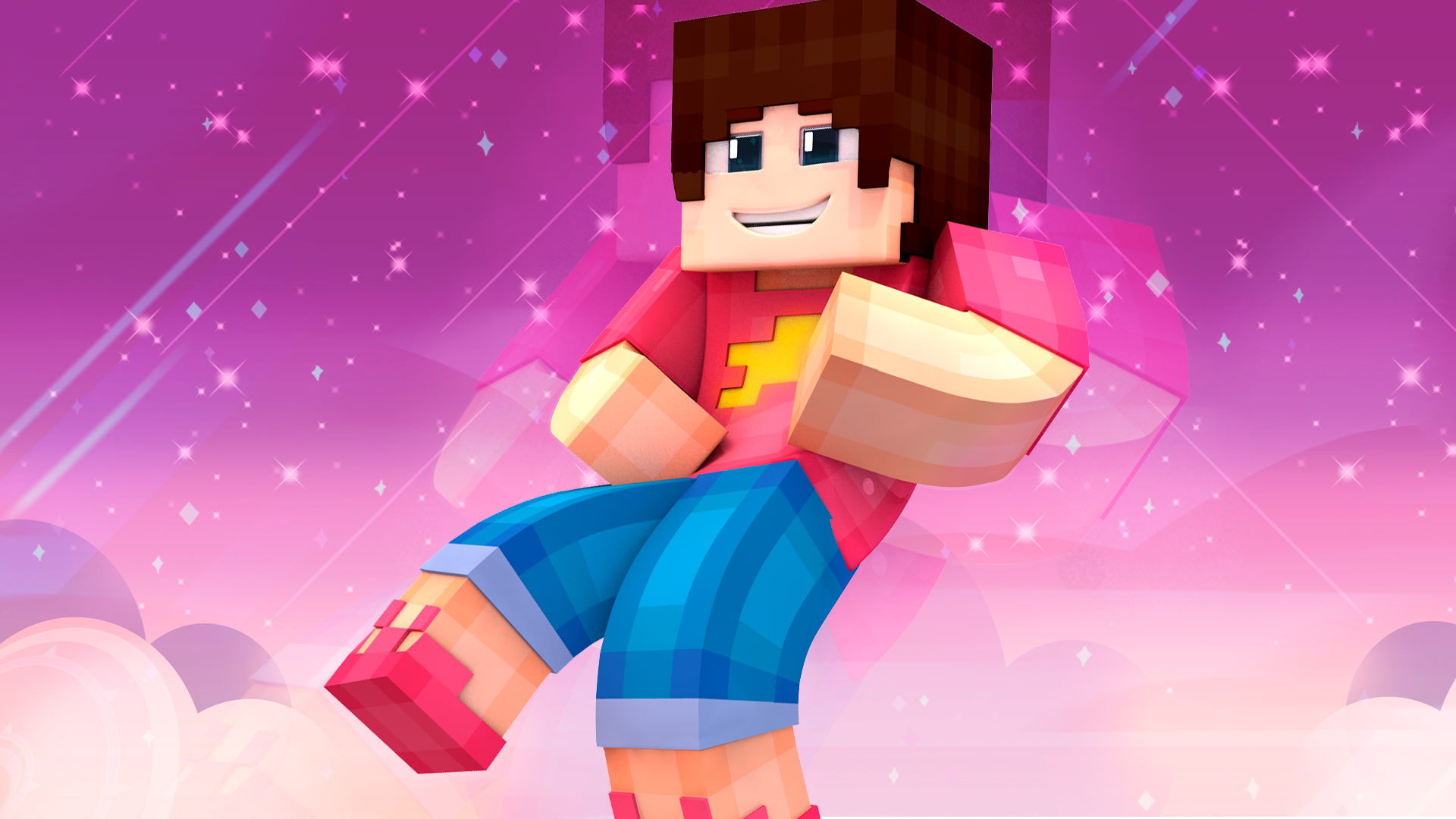 Minecraft, video games, pink, 1080P, Steven Universe, HD Wallpaper