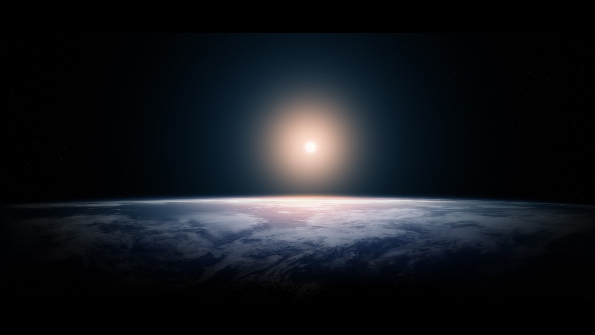 cloud - sky, satellite view, atmosphere, horizon, illustration, planet, night, sky, blue, space art, no people, space exploration, glowing, moon, astronomy, HD Wallpaper