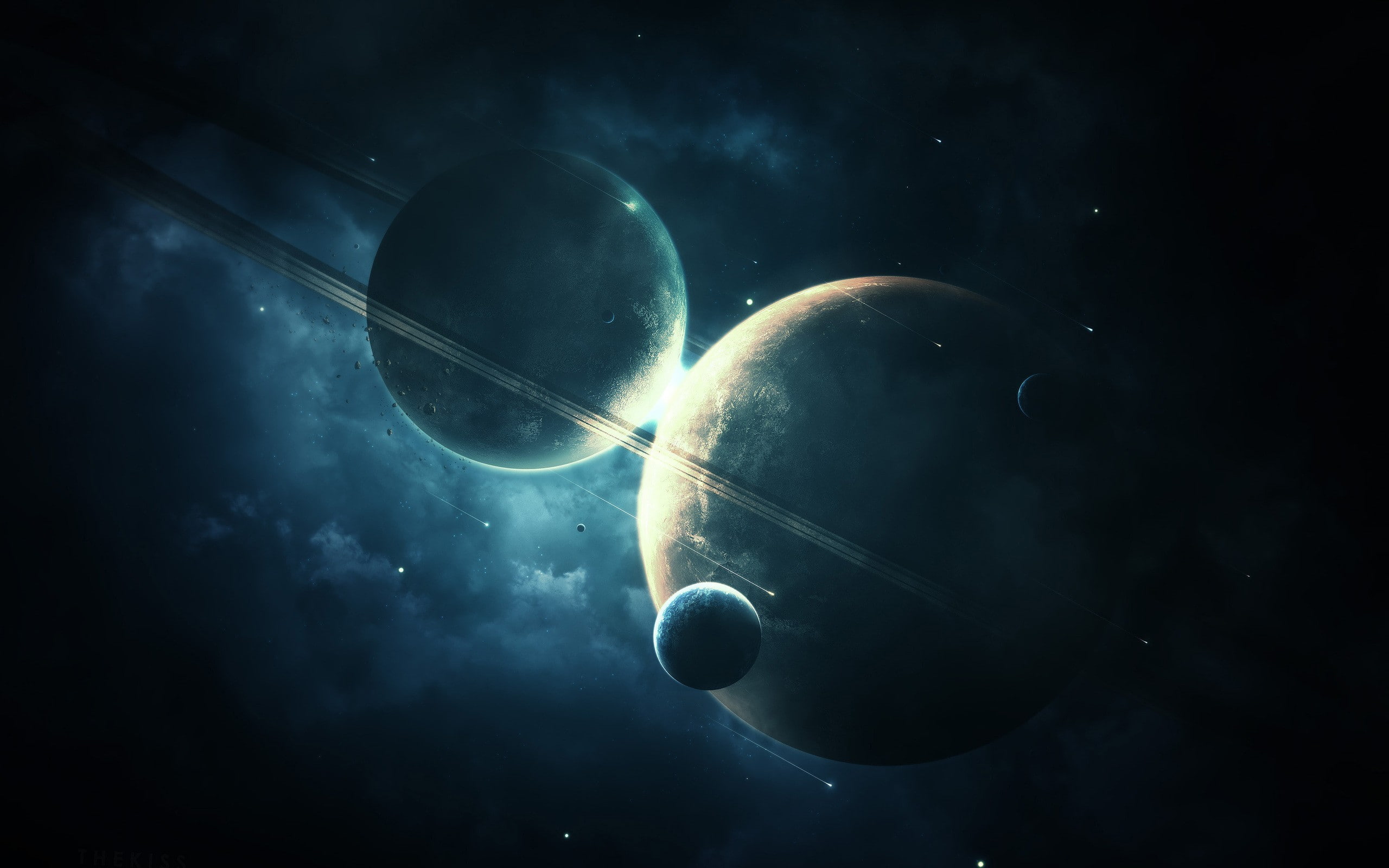 beauty in nature, sphere, cloud - sky, moon, astronomy, space, star - space, planet, night, flying, outdoors, blue, half moon, no people, eclipse, sky, HD Wallpaper