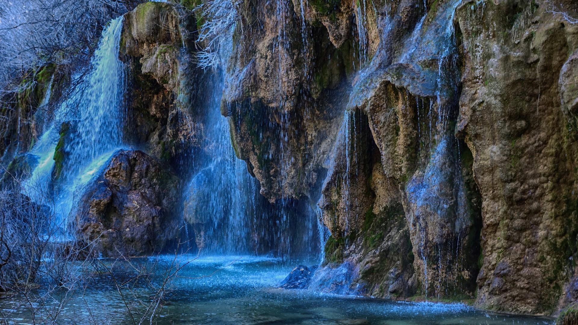 cuervo river, long exposure, waterfall, non-urban scene, flowing water, beauty in nature, europe, power in nature, rock - object, cuenca, motion, spain, HD Wallpaper