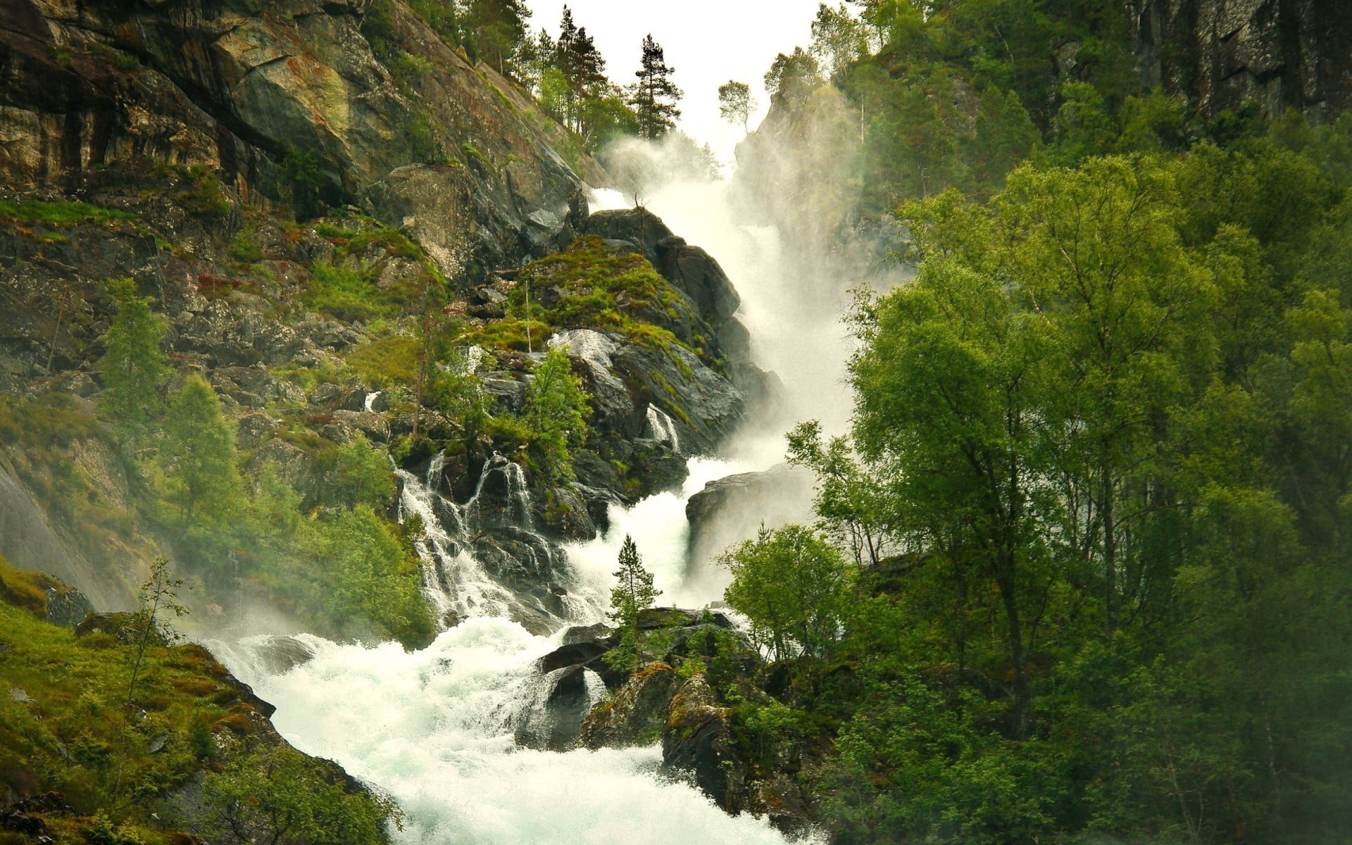 day, flowing water, power, blurred motion, land, forest, power in nature, flowing, landscape, scenics - nature, waterfalls, cascading, waterfall, Amazon, HD Wallpaper