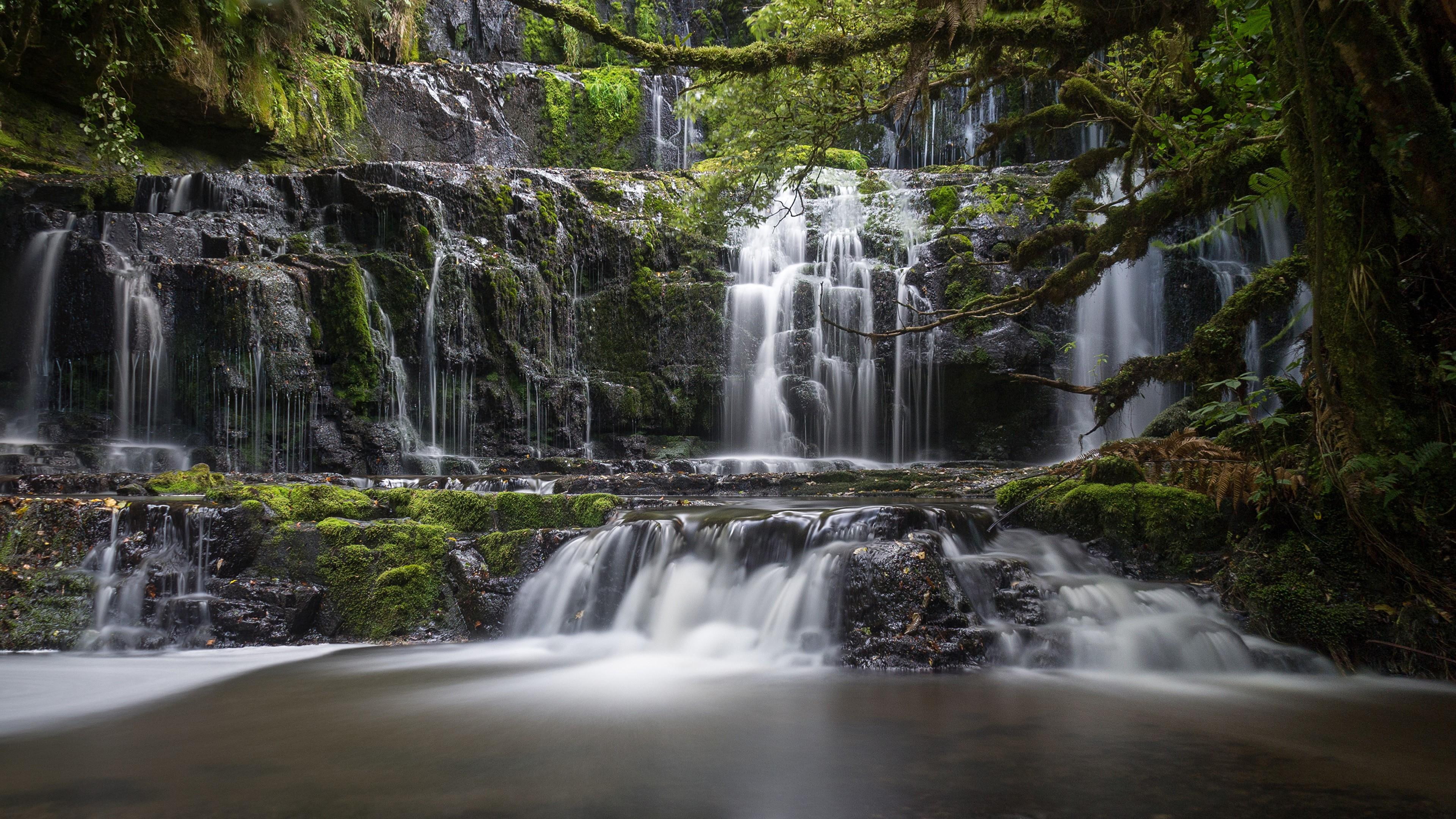 amazing, 4K, waterfall, new zealand, cascade, HD Wallpaper