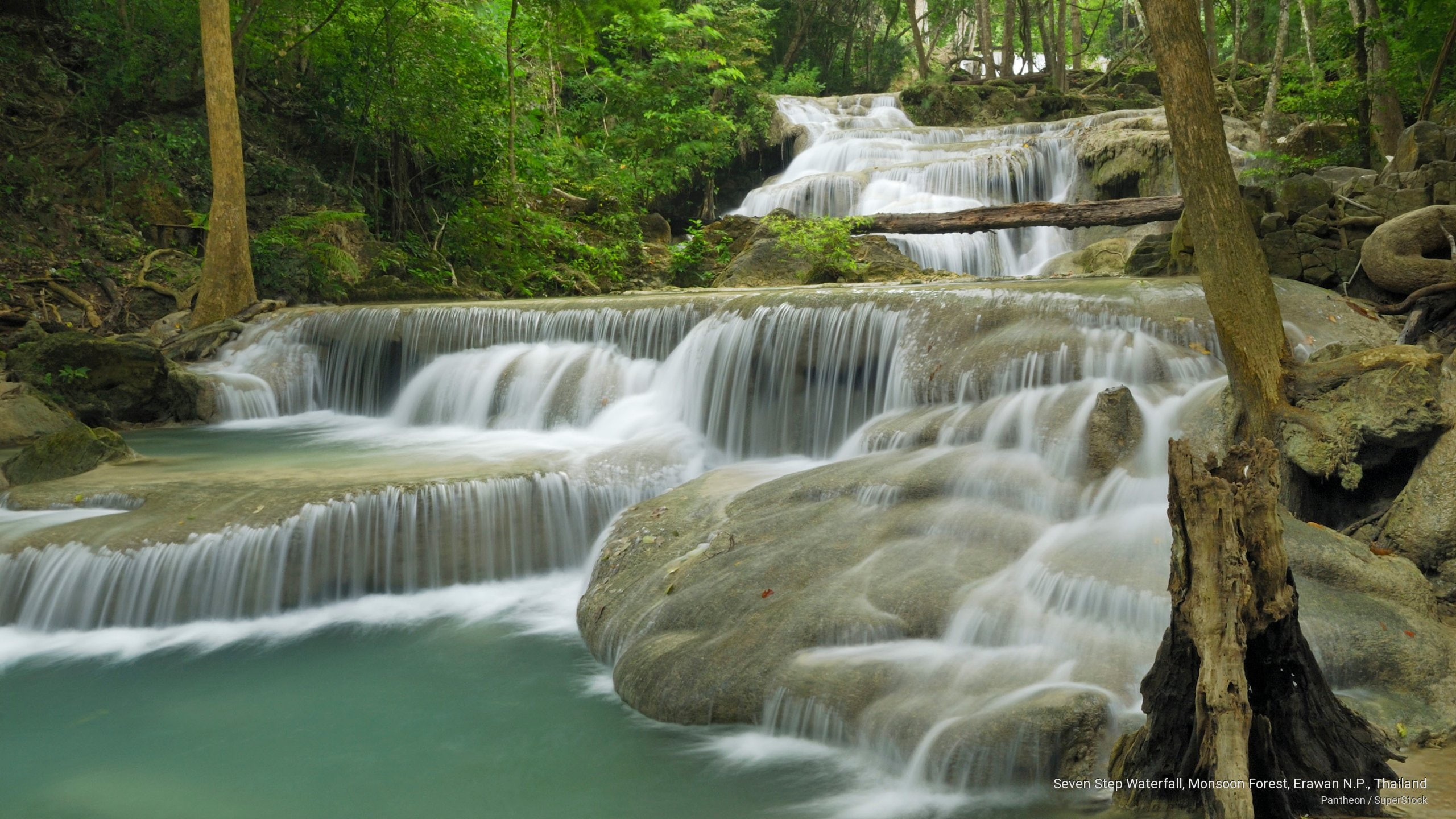 thailand, erawan, monsoon, n, 2K, p, Waterfalls, forest, seven, waterfall, step, HD Wallpaper