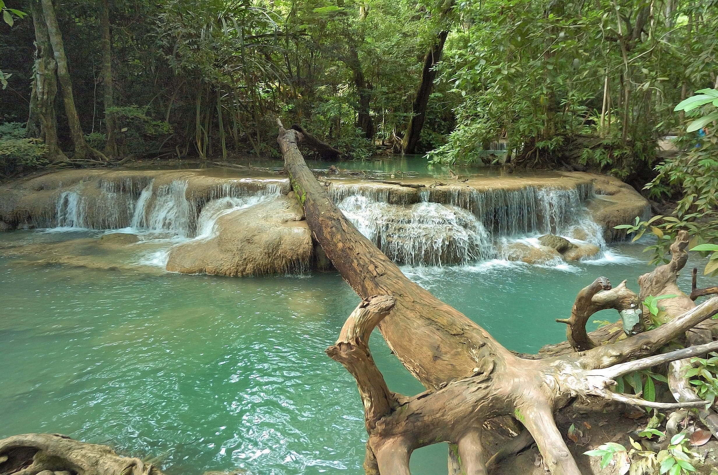 non-urban scene, motion, swimming pool, scenics - nature, flowing, green, land, tranquil scene, no people, day, tree, kanchanaburi, body, idyllic, outdoors, HD Wallpaper