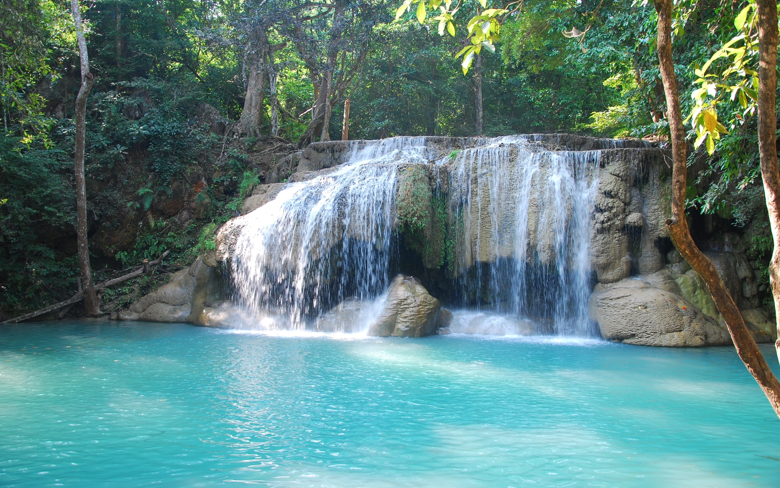 2K, kanchanaburi, national, waterfall, park, HD Wallpaper