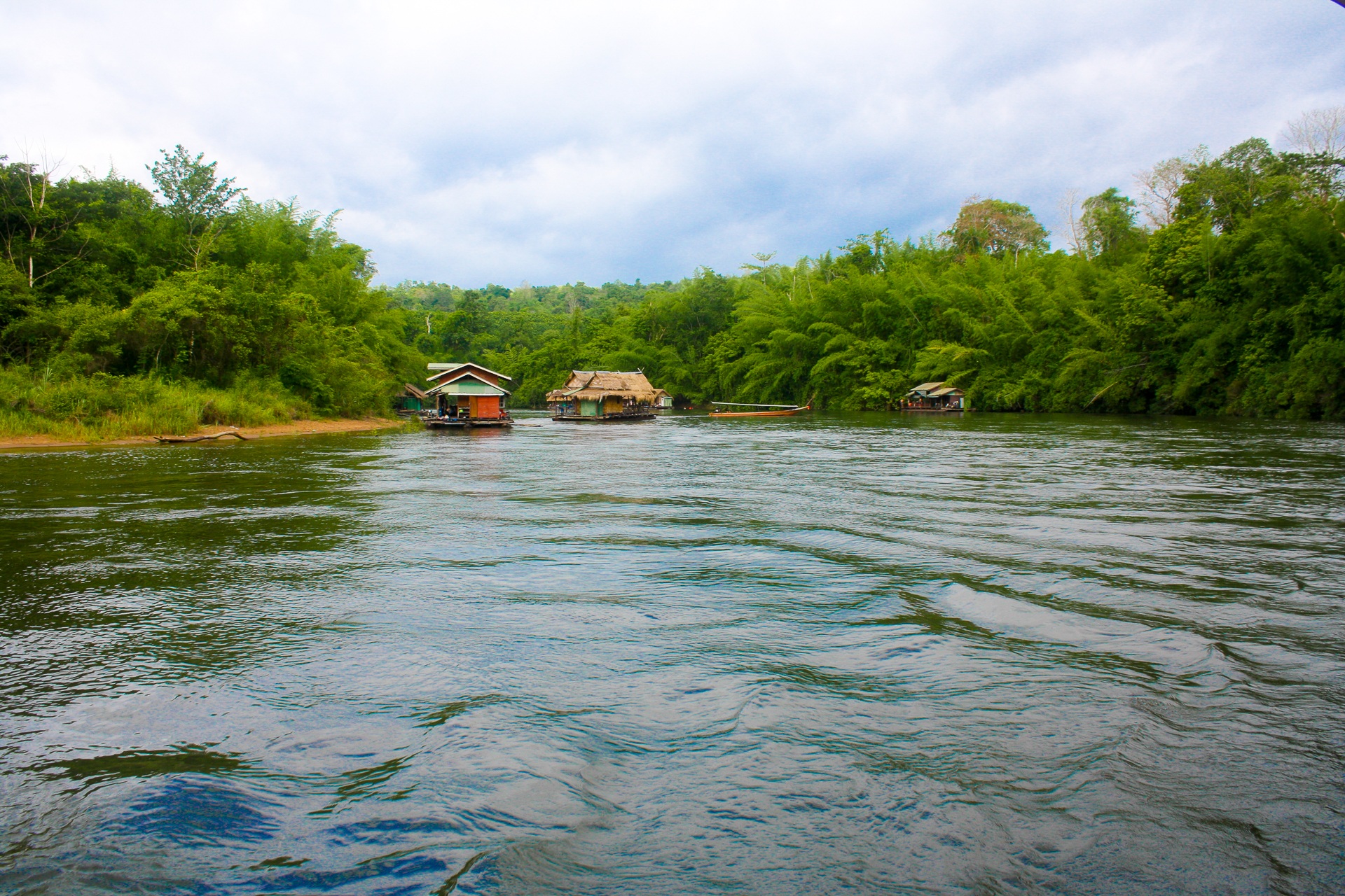 raft, nautical vessel, kanchanaburi, holiday, beauty in nature, tourism, tranquility, day, outdoors, plant, transportation, sky, trip, rafting, green color, HD Wallpaper