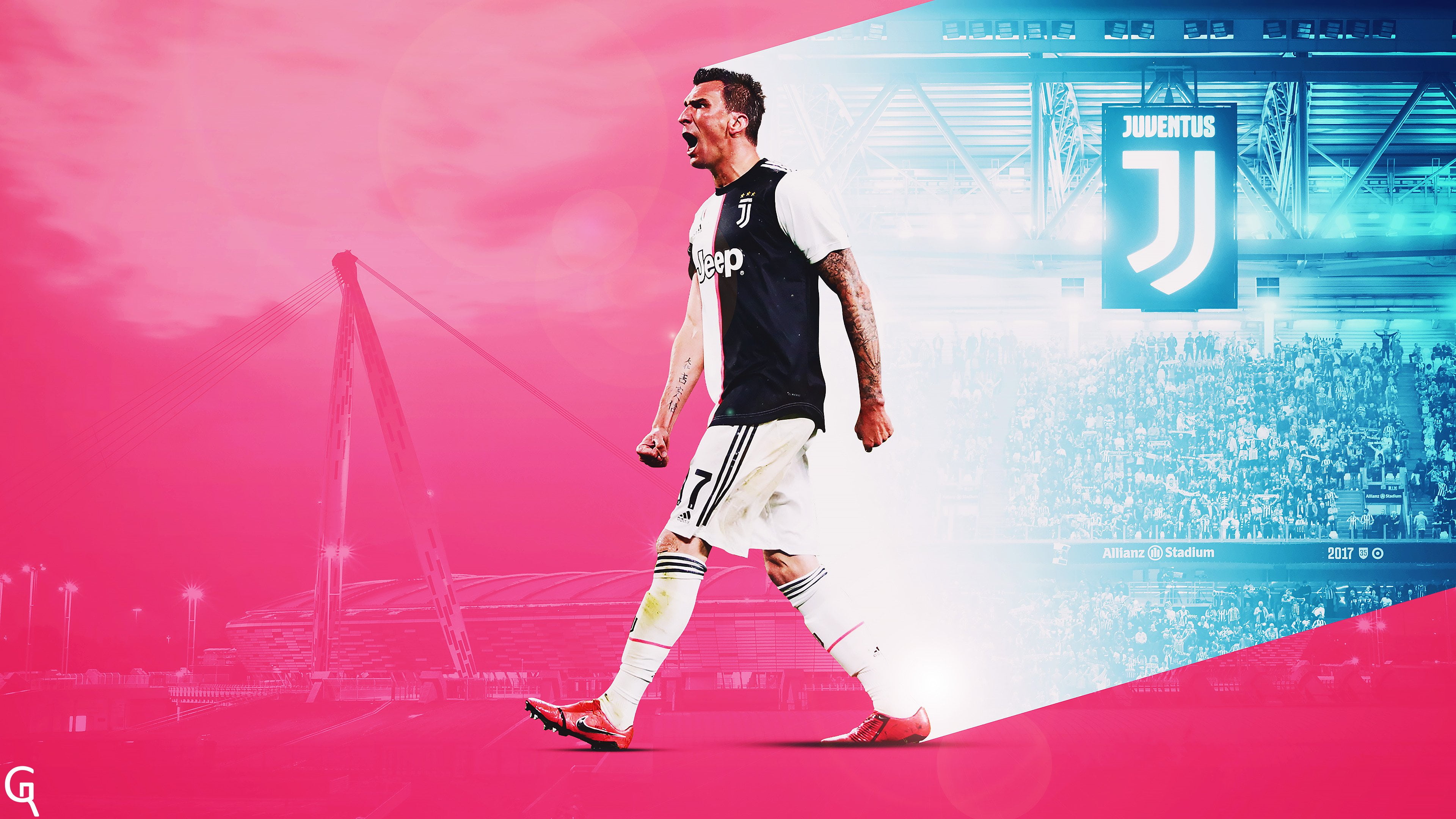 Croatian, 4K, Soccer, Mario Mandžukić, Juventus F.C., HD Wallpaper