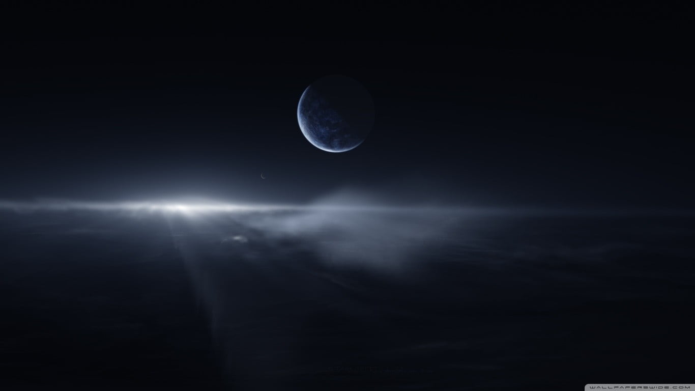moon surface, science, dark, sky, tranquility, full moon, space, digital, dark blue, planet - space, tranquil scene, planet, astronomy, planetary moon, HD Wallpaper