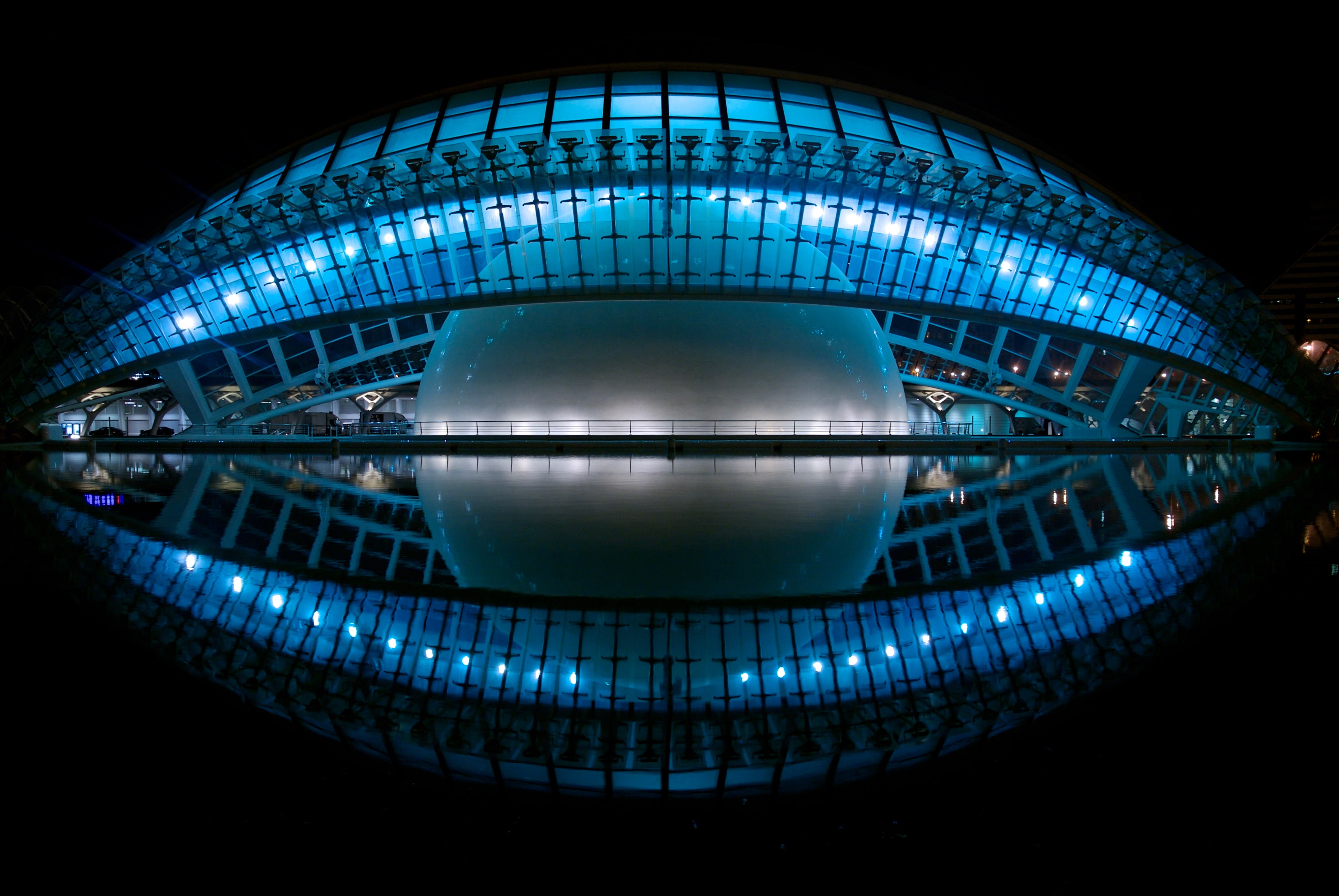 futuristic, valencia, shape, blue, disco ball, nightlife, technology, glowing, circle, electric lamp, reflection, Others, illuminated, shiny, planetarium, HD Wallpaper