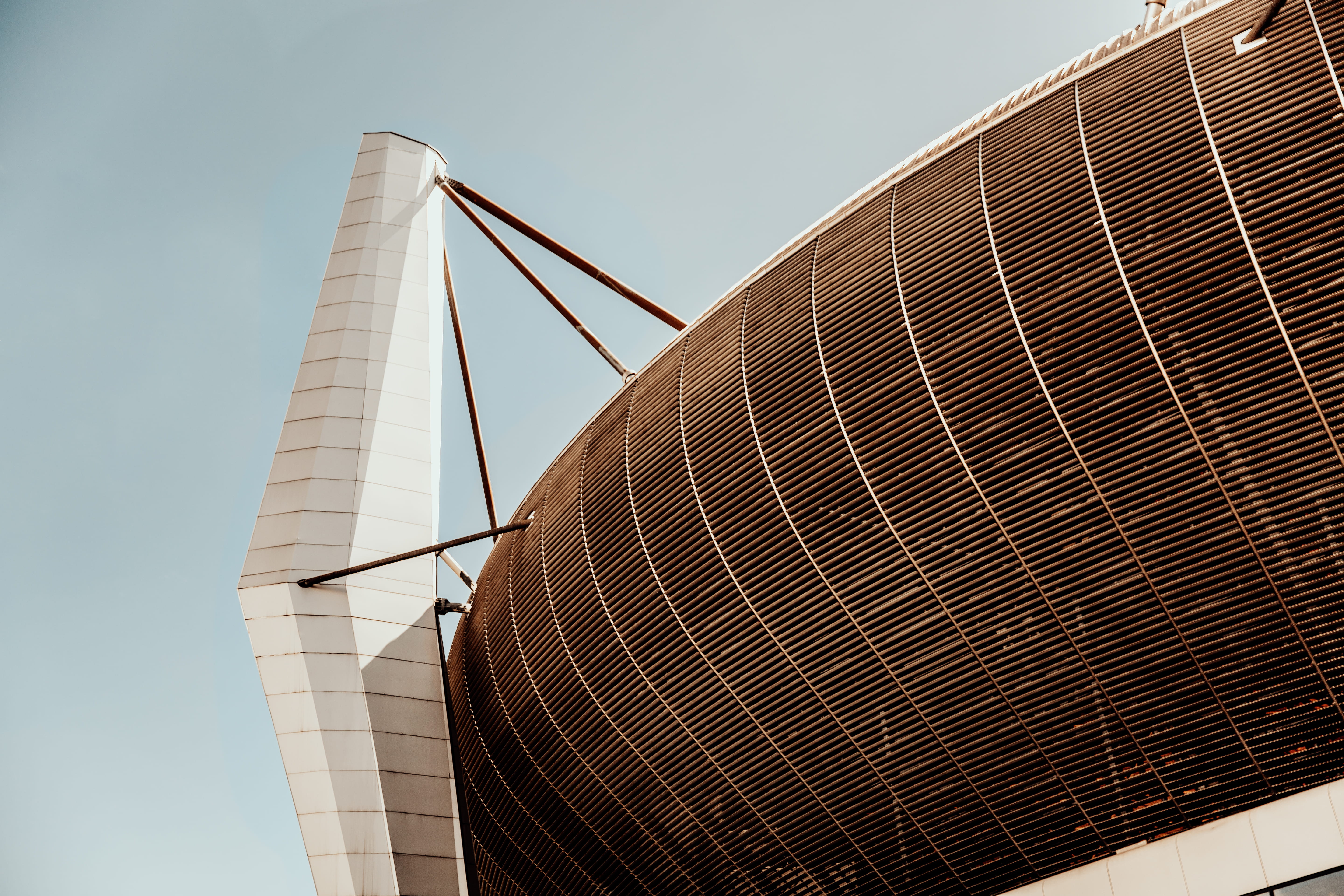 sunlight, nature, sport, built structure, dome, exterior, clear sky, metal, planetarium, structure, holland, building exterior, city, grey, low angle view, HD Wallpaper