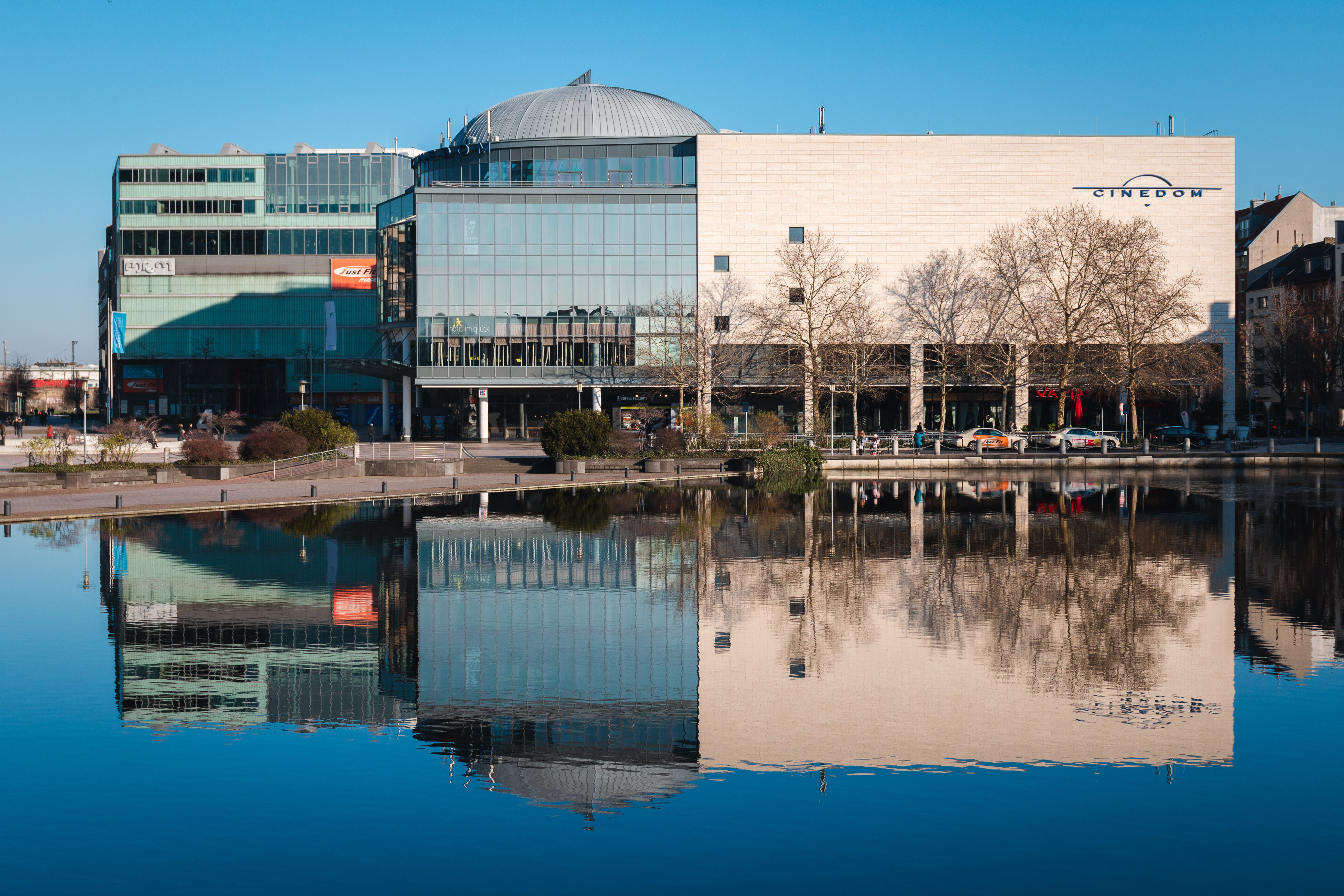 urban, body, lake, city, human, architecture, no people, building exterior, water, köln, plant, planetarium, sky, built structure, blue, office building, HD Wallpaper