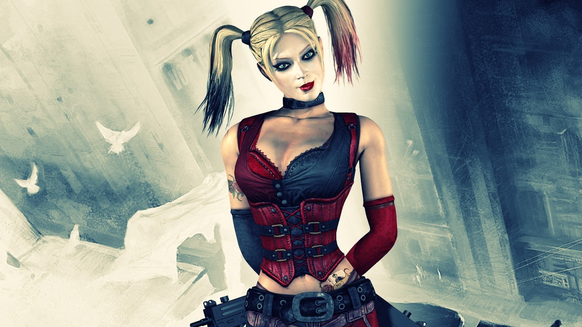 1080P, Batman: Arkham City, Harley Quinn, video games, HD Wallpaper