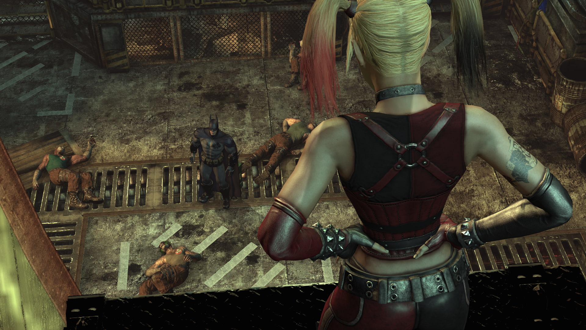 lifestyles, human representation, Batman, Harley Quinn, 1080P, abandoned, video games, standing, men, building, architecture, weapon, built structure, HD Wallpaper