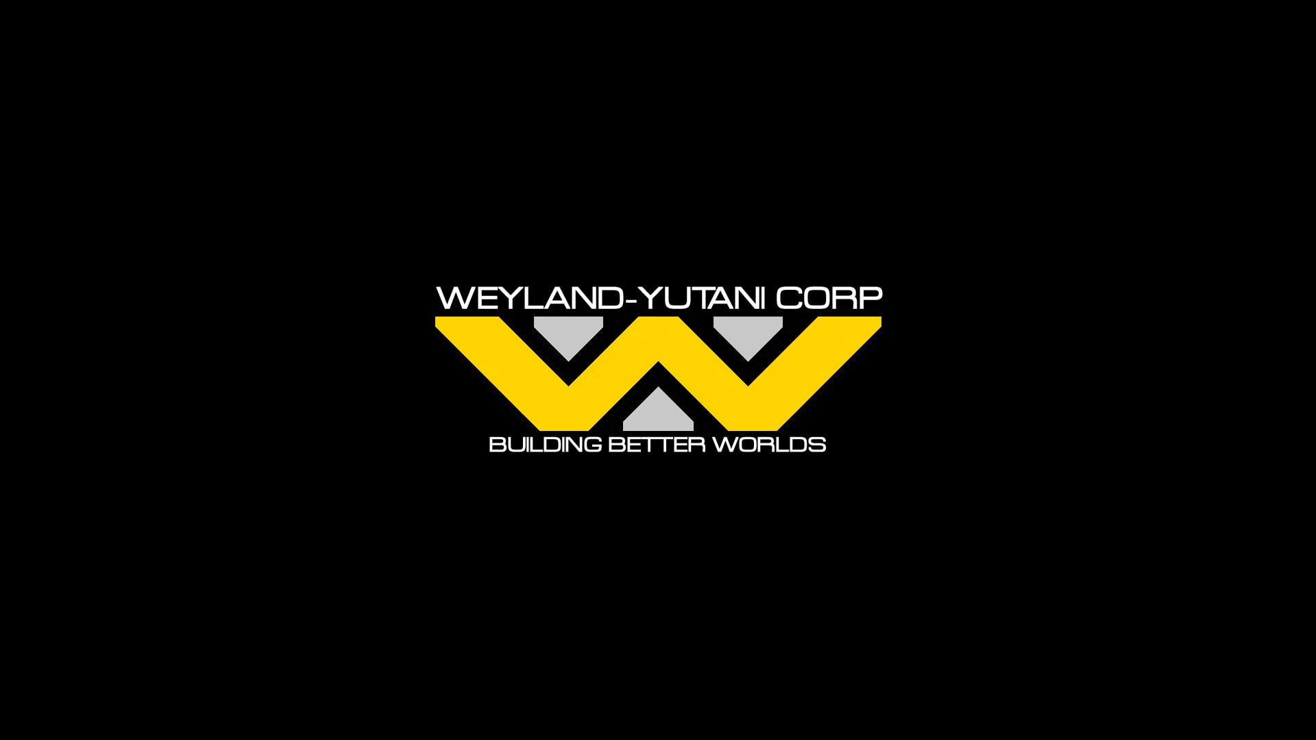 Weyland-Yutani Corporation, black background, 1080P, minimalism, Aliens (movie), typography, logo, HD Wallpaper