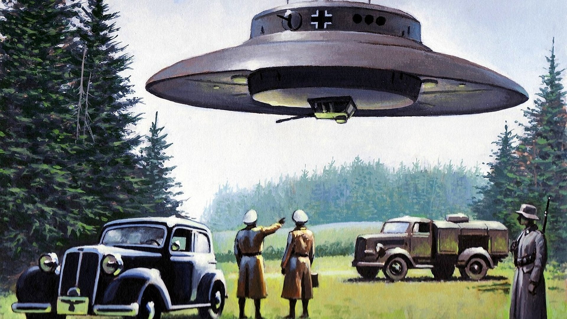 plant, occupation, mode of transportation, Spaceship, green color, motor vehicle, sport, people, nature, growth, Futuristic, real people, men, UFO, tree, HD Wallpaper