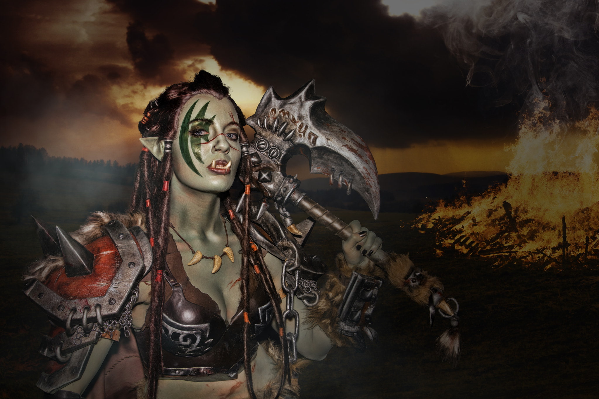 representation, robot, no people, fantasy girl, art and craft, digital composite, fantasy, night, evil, portrait, front view, looking at camera, spooky, HD Wallpaper