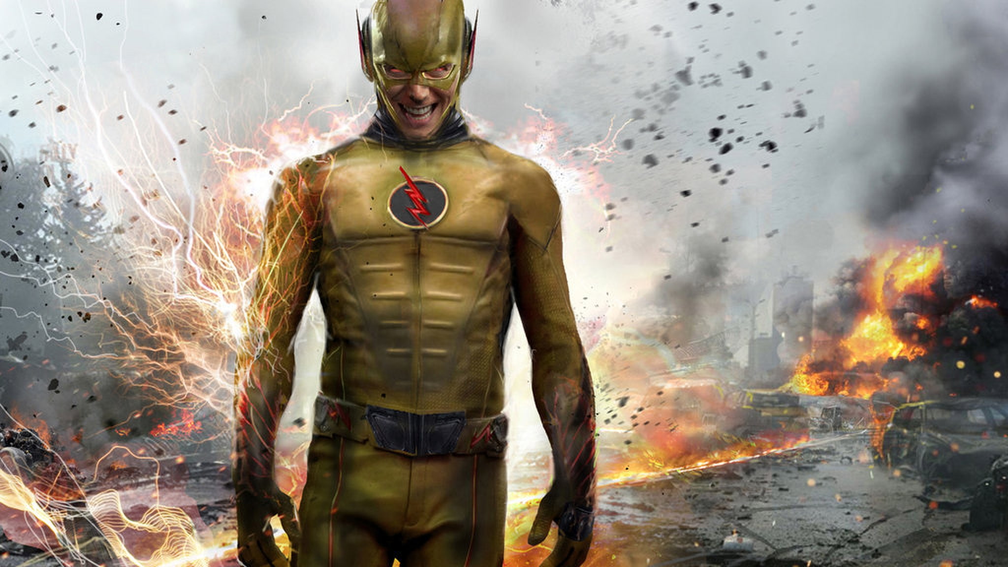 yellow, flash, reverse, 1080P, HD Wallpaper