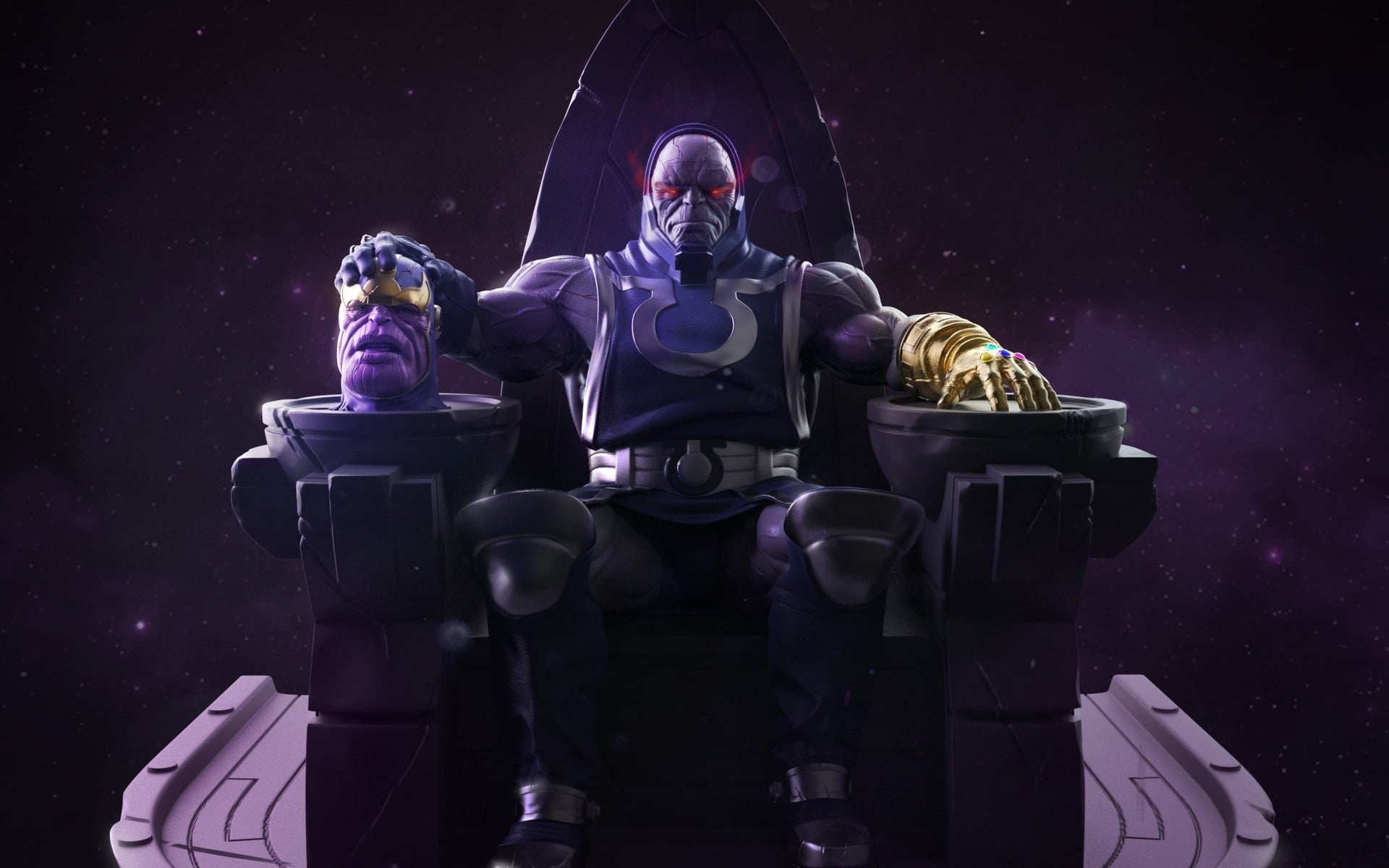 marvel comics, thanos, 1080P, darkseid, dc comics, infinity stone, HD Wallpaper