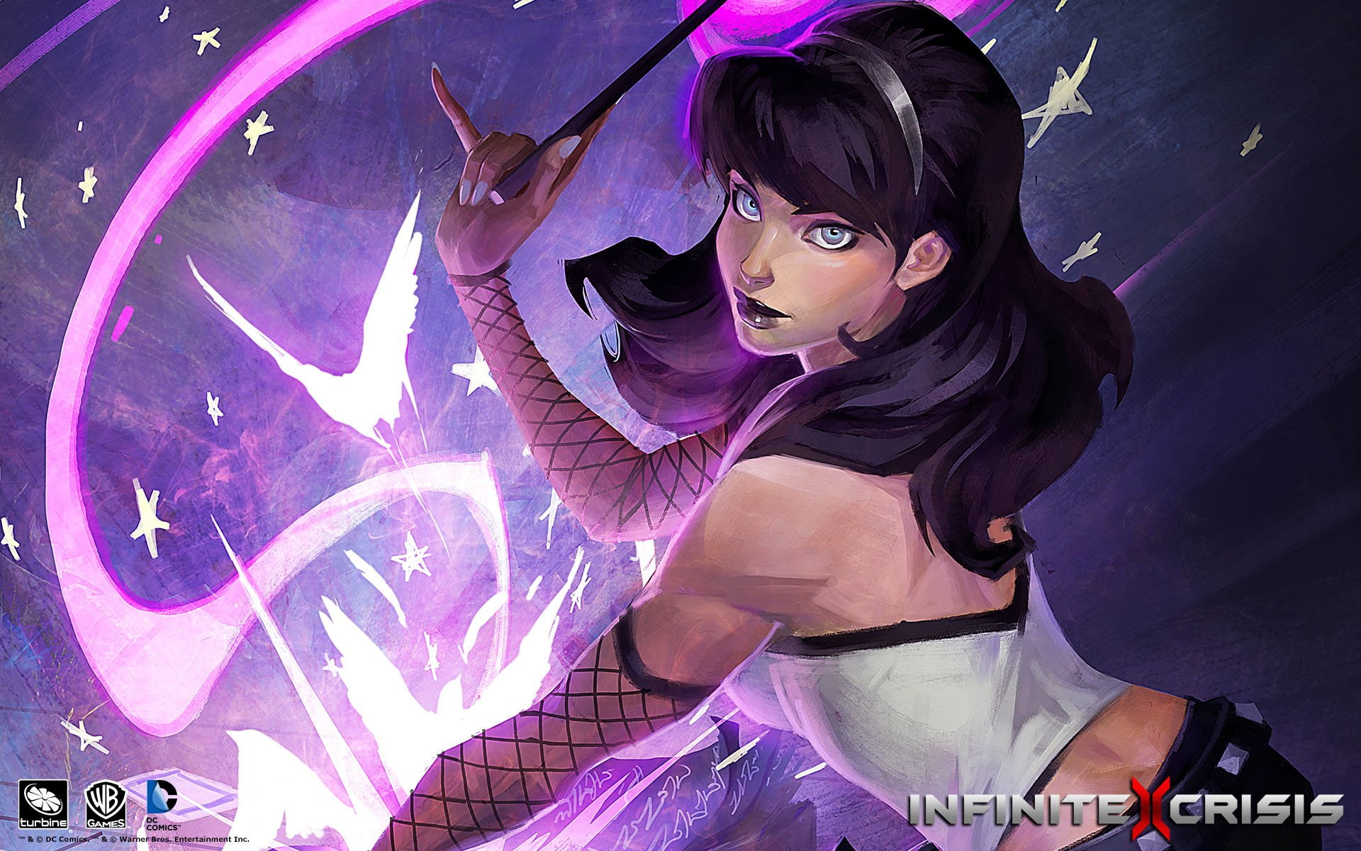 Zatanna, Infinite Crisis, Blue Eyes, 1080P, Magic, glasses, real people, hairstyle, DC Comics, Video Game, sunglasses, Fishnet, Long Hair, arts culture and entertainment, HD Wallpaper