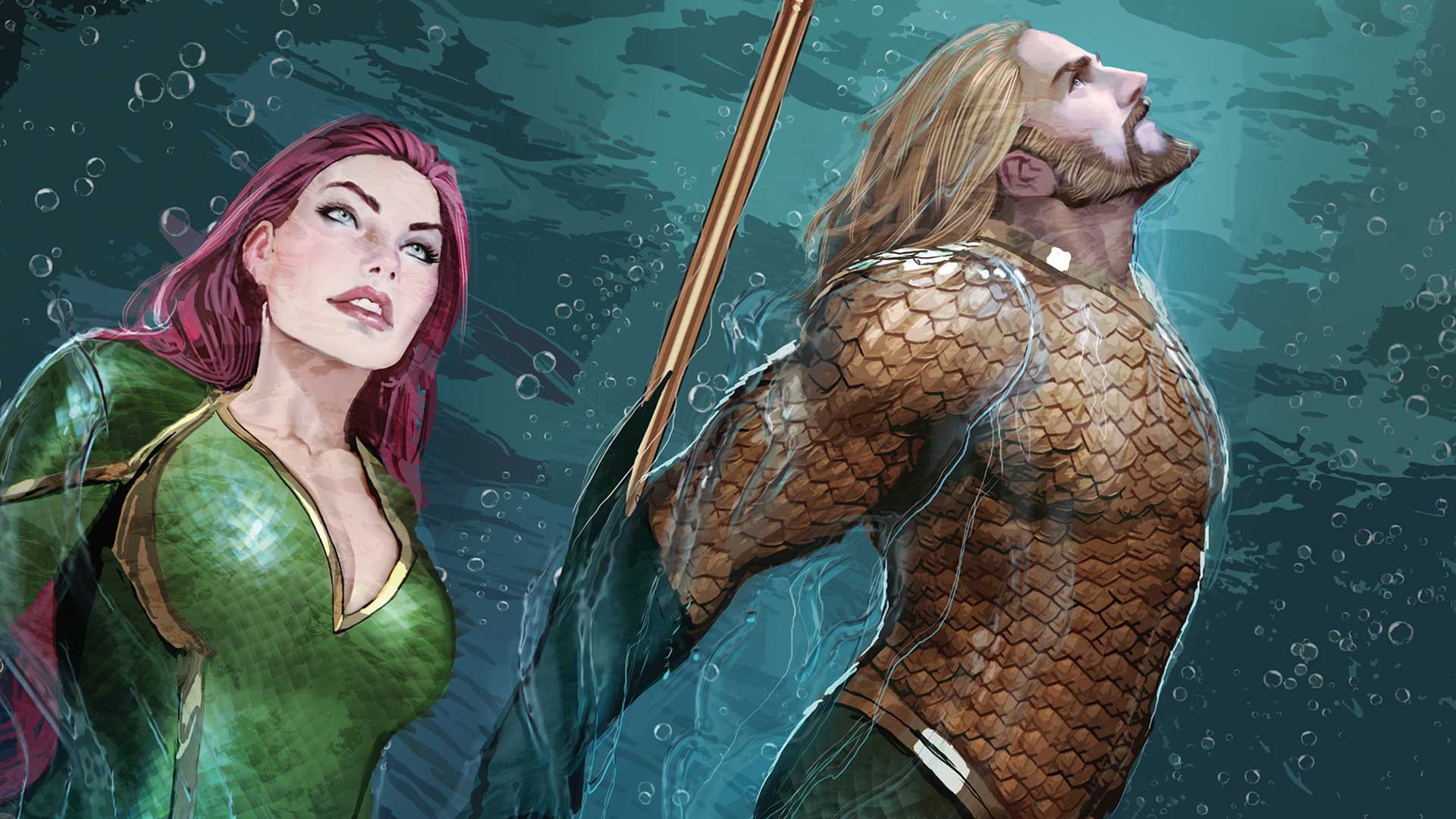 Costume, Redhead, Comic, DC Comics, Red hair, 1080P, Figure, Artist, Blonde, Red, Water, Comics, Red head, Mera, Stjepan Sejic, Hair, Superheroes, Blond, HD Wallpaper