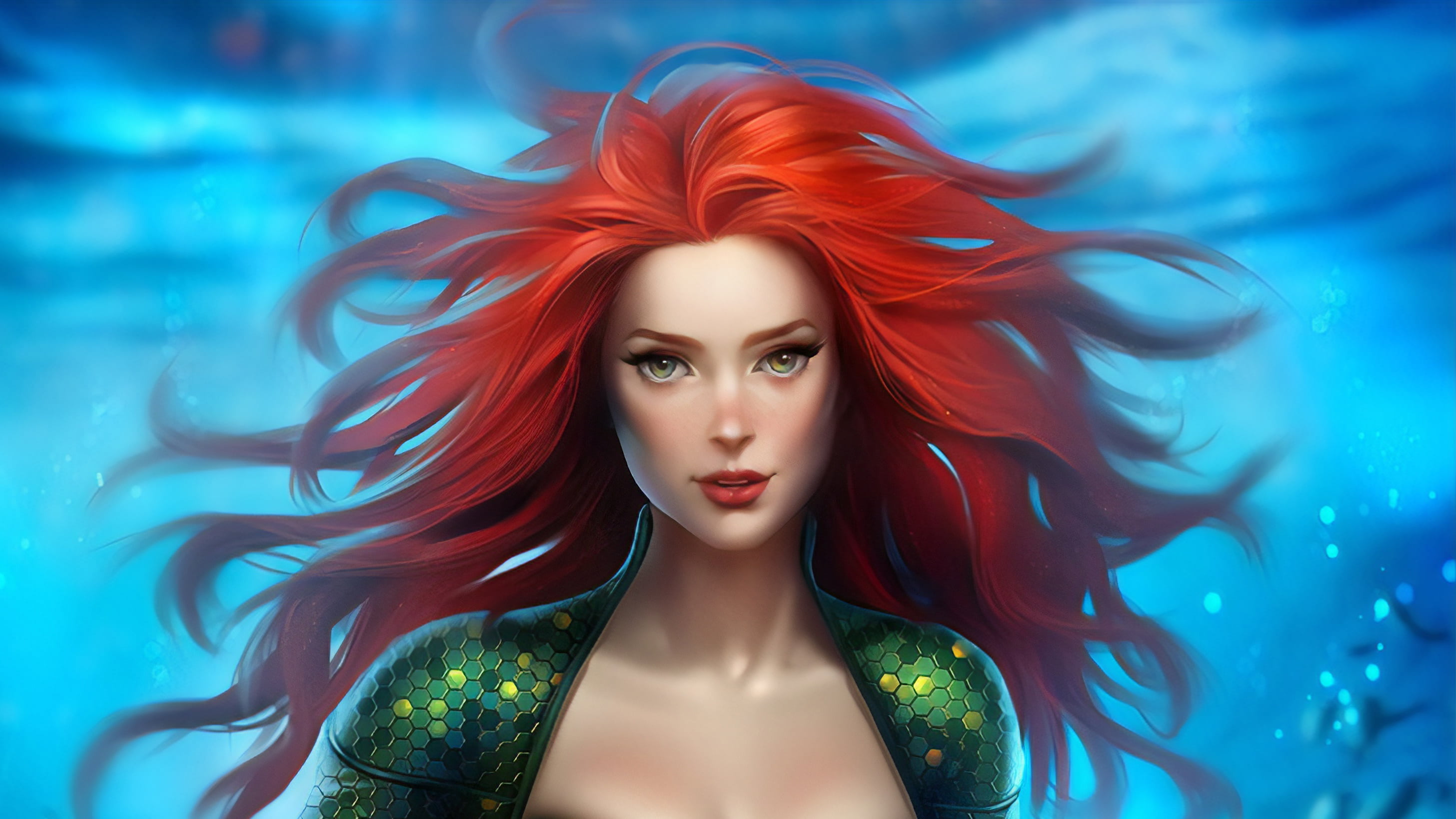 Red Hair, Mera, Mera (DC Comics), 2K, DC Comics, Comics, HD Wallpaper