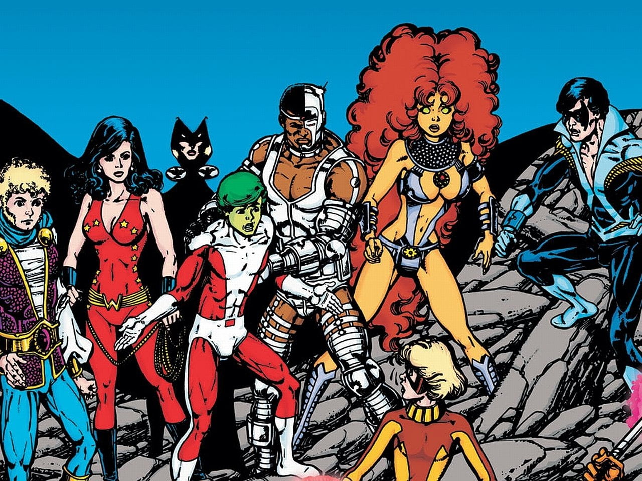 DC Comics, Wonder Girl, Raven (DC Comics), women, Beast Boy, group of people, Teen Titans, outdoors, human representation, male likeness, nature, clothing, HD Wallpaper