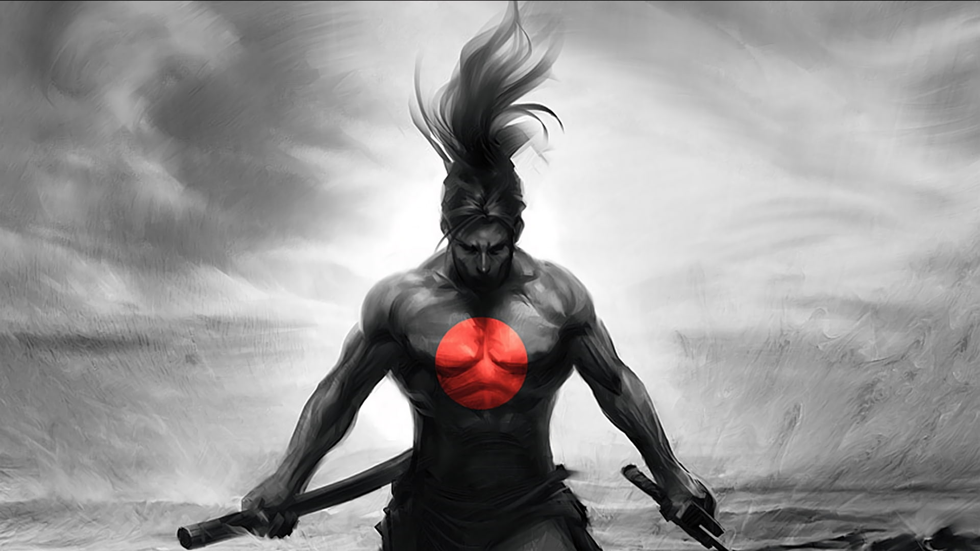 warrior, samurai, 1080P, Artgerm, sword, HD Wallpaper