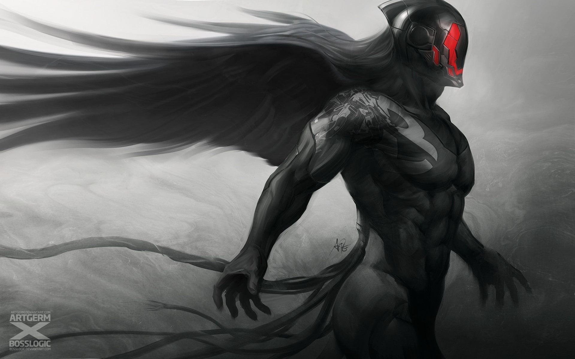 fantasy art, 1080P, warrior, Artgerm, demon, concept art, HD Wallpaper