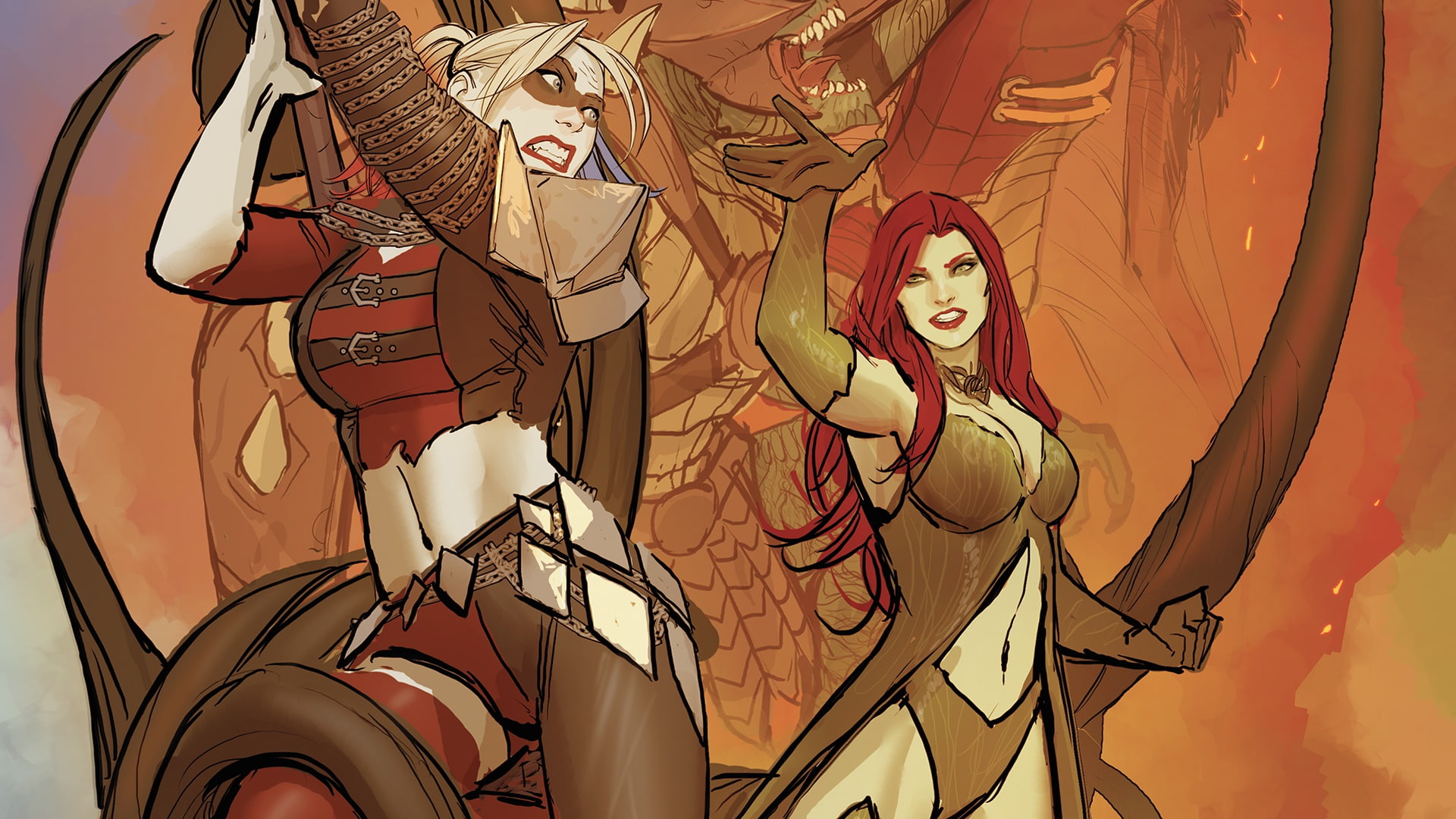 Comics, Figure, Comic, Redhead, Dark Night: Metal, Suicide Squad, Blonde, Poison Ivy, DC Comics, 1080P, Red, Red head, Artist, Rebirth, Stjepan Sejic, HD Wallpaper