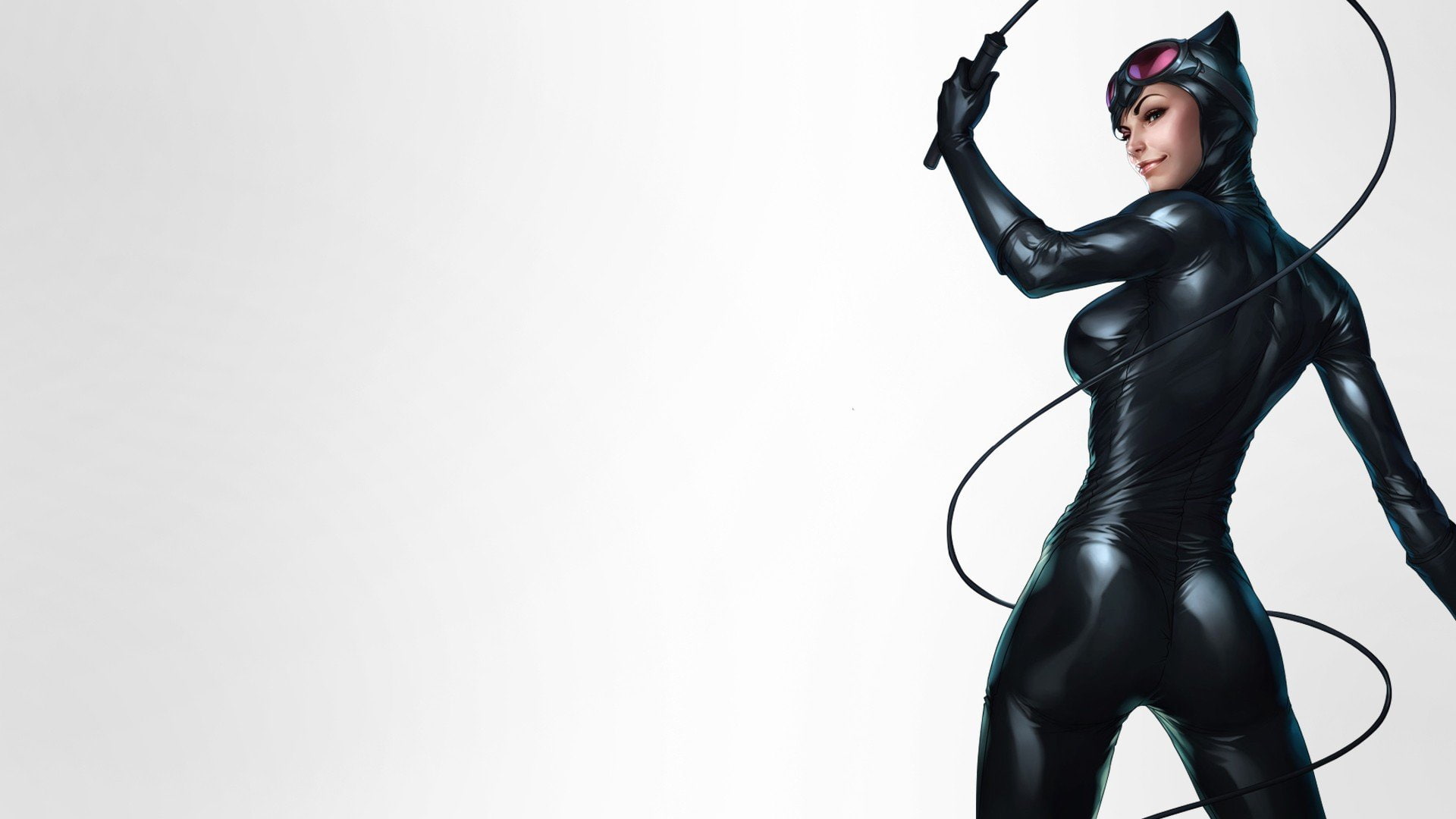 stanley lau catwoman dc comics simple background comics, 1080P, HD Wallpaper