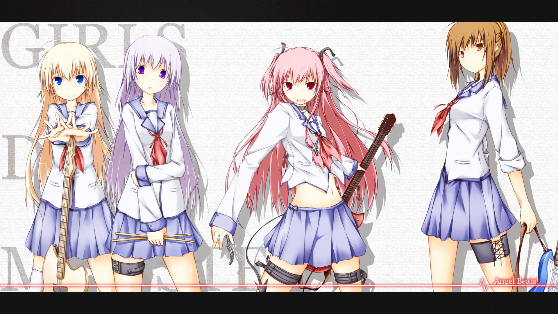dead, hisako, anime, angel, miyuki, monster, 1080P, beats, shiori, yui, girls, sekine, irie, HD Wallpaper