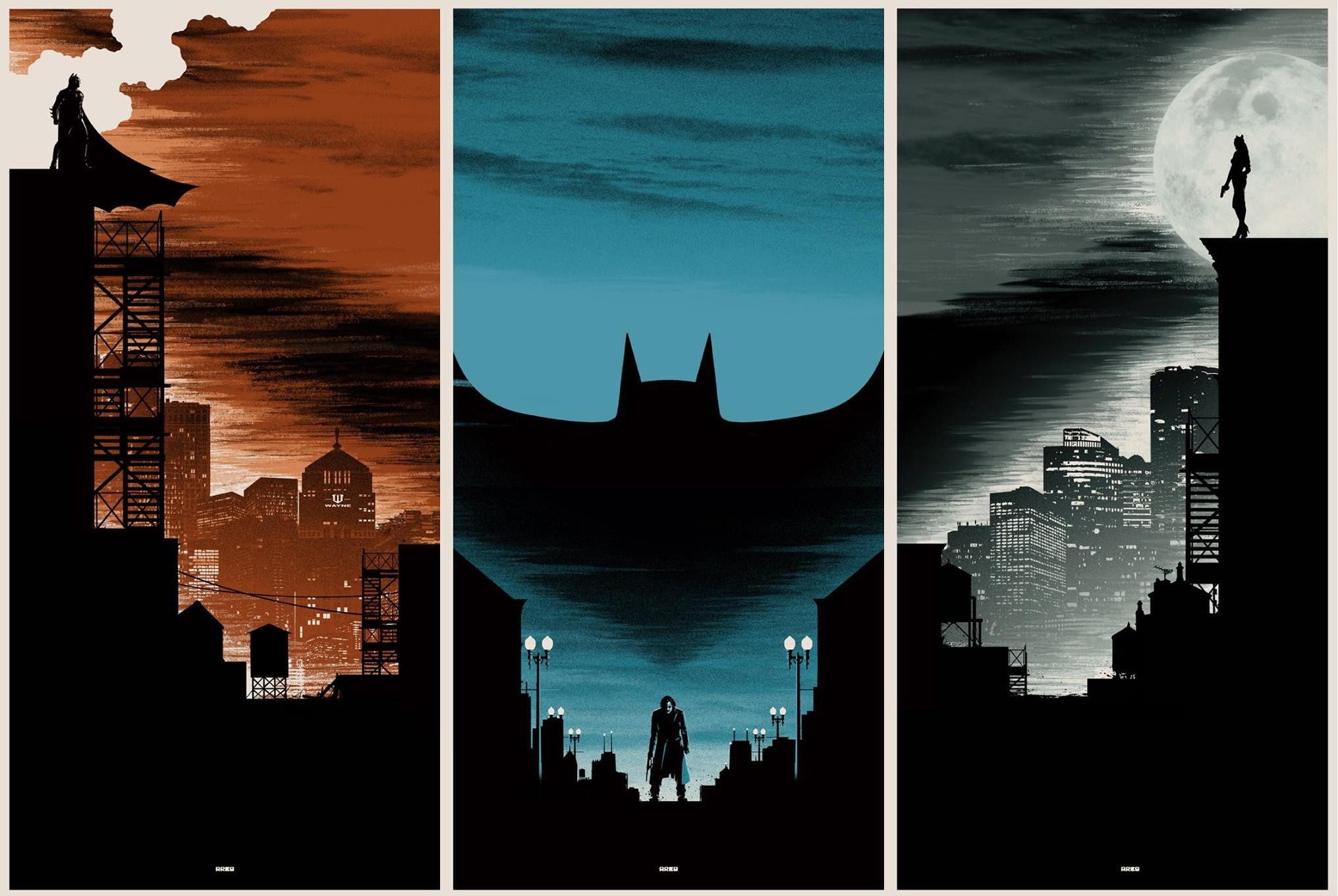 Batman Begins, Joker, Batman, Matt Ferguson, catwoman, The Dark Knight, Triptych, 1080P, The Dark Knight Rises, HD Wallpaper