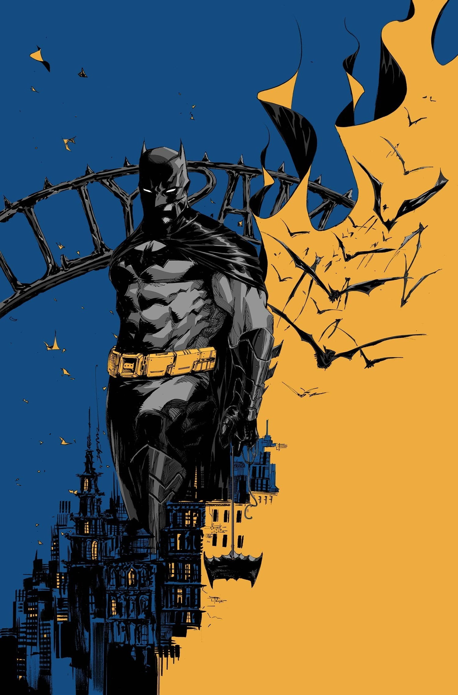building exterior, arts culture and entertainment, sky, yellow, statue, batman batman eternal, outdoors, day, craft, built structure, art and craft, architecture, Phone HD Wallpaper