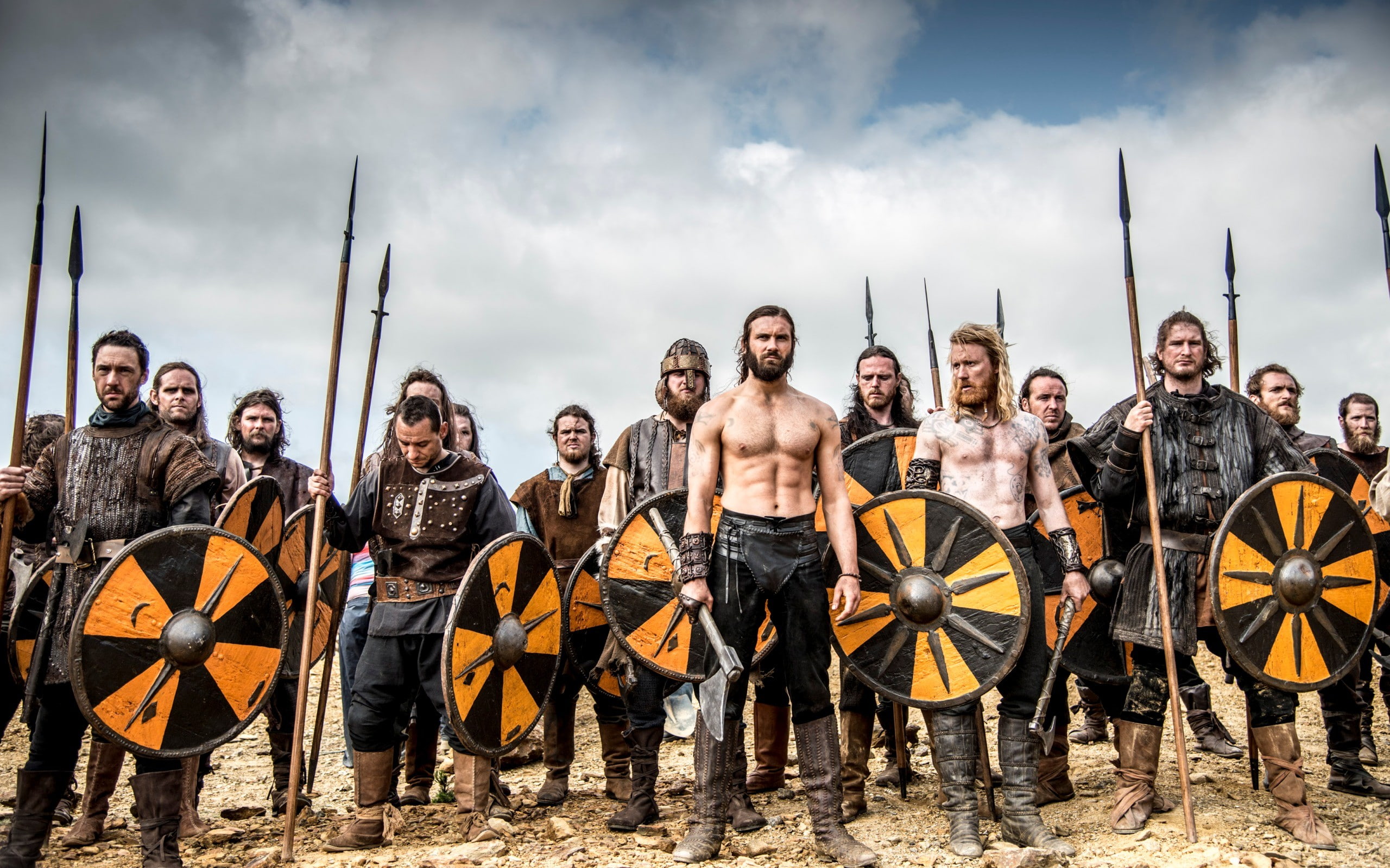 series, shields, people, tv series, 2560x1600, rollo, spears, rollo lothbrok, 2K, tv, lothbrok, vikings, HD Wallpaper