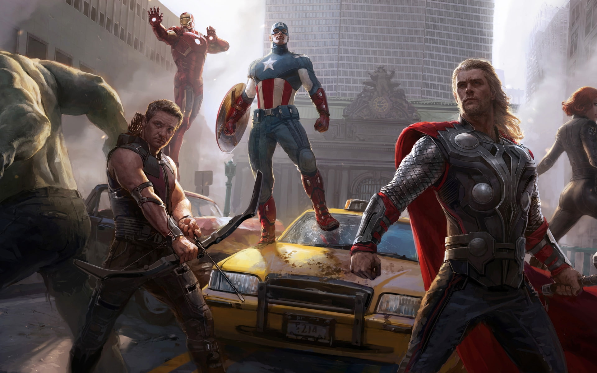 heroes, art, movie, avengers, 1080P, drawing, sketch, action, HD Wallpaper