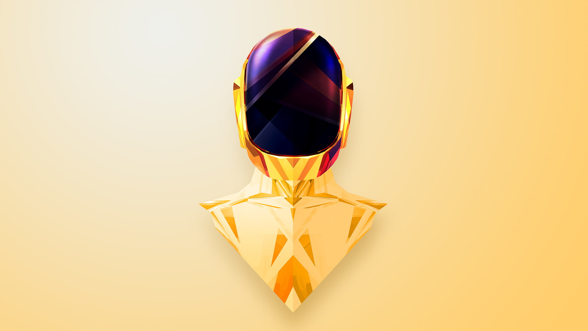 1080P, simple background, digital art, Daft Punk, helmet, HD Wallpaper