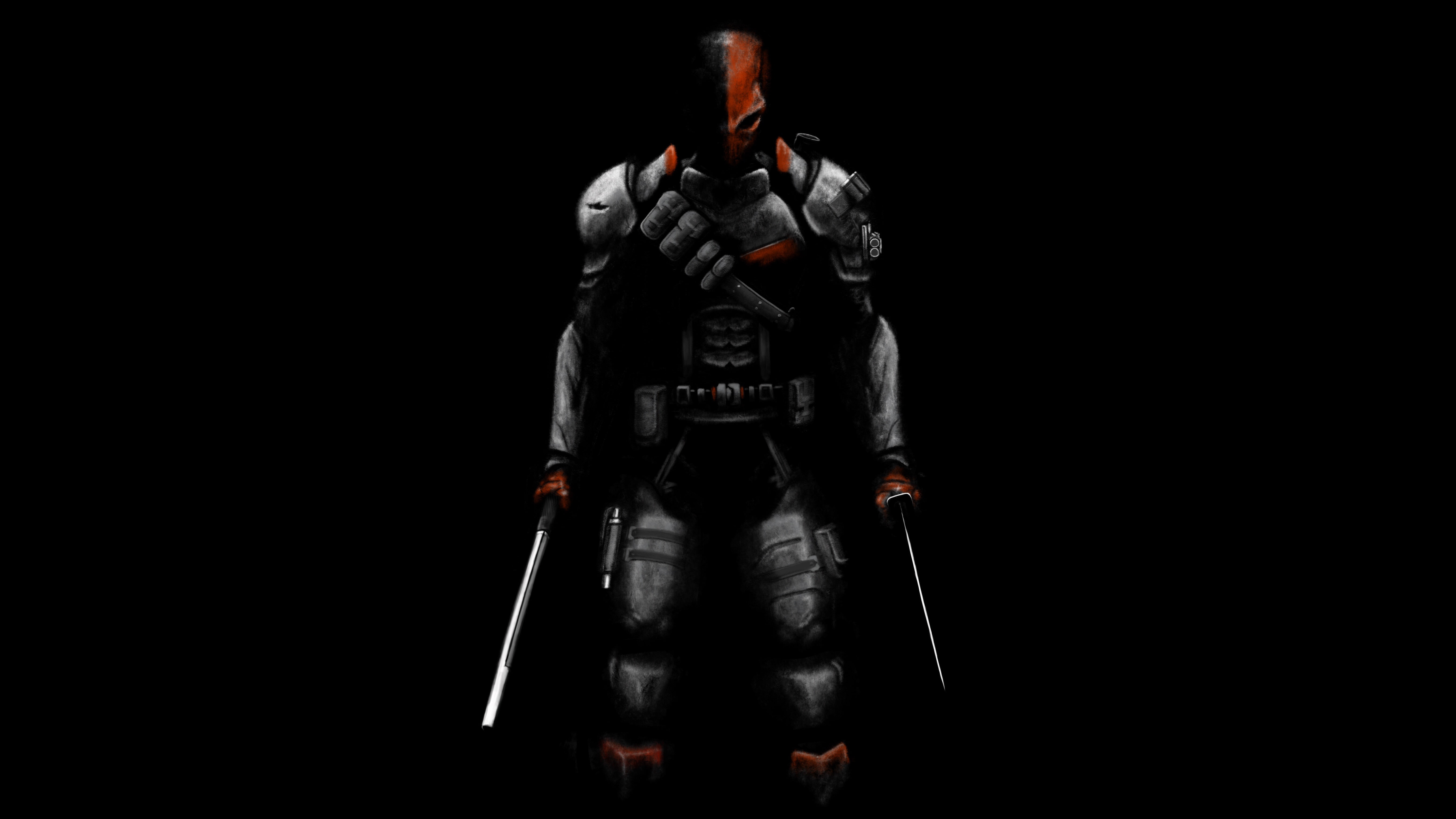 DC Comics, Black, 5K, Fan art, HD, Deathstroke, 5K, HD Wallpaper