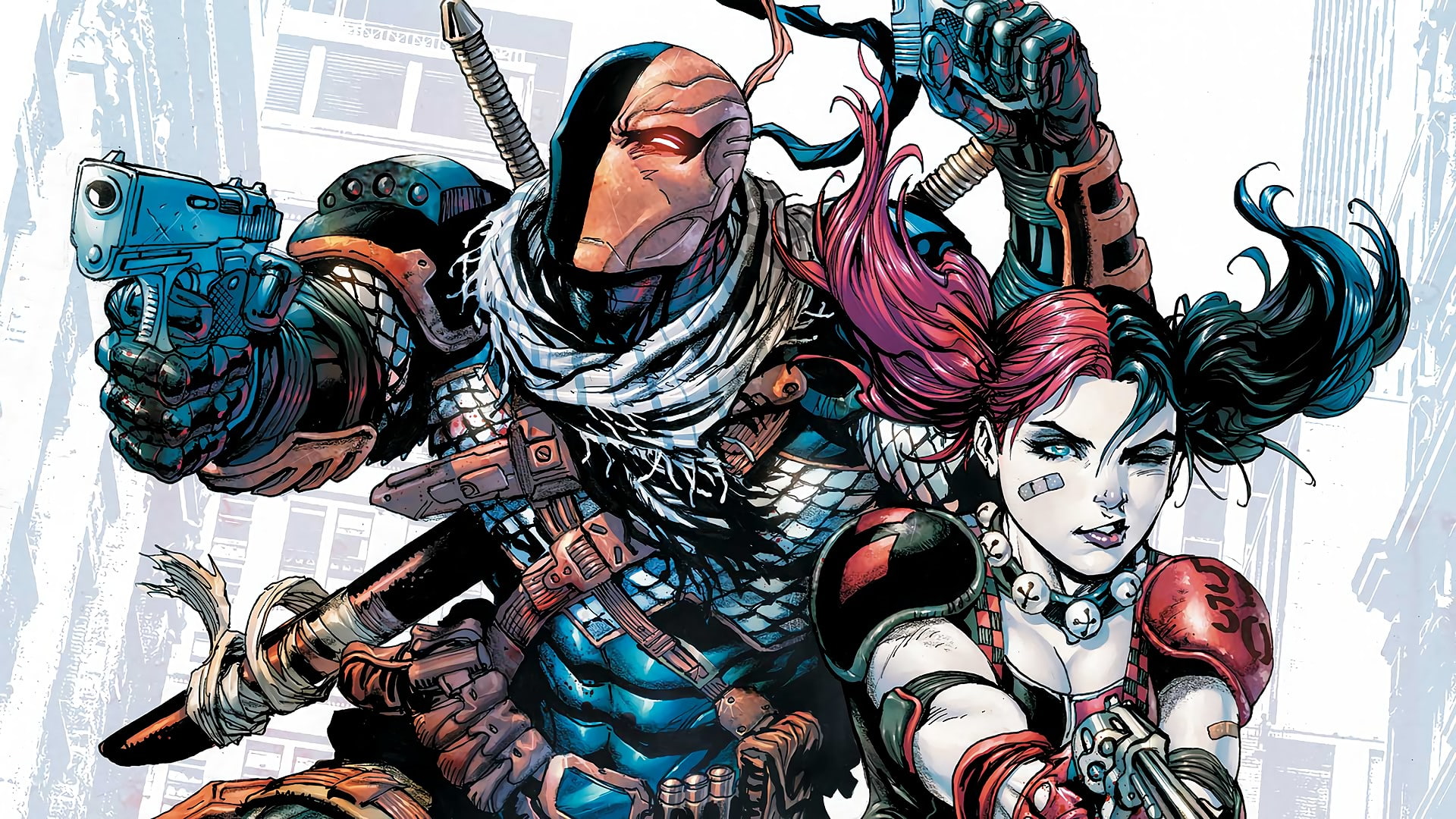 Deathstroke, 1080P, DC Comics, Harley Quinn, HD Wallpaper