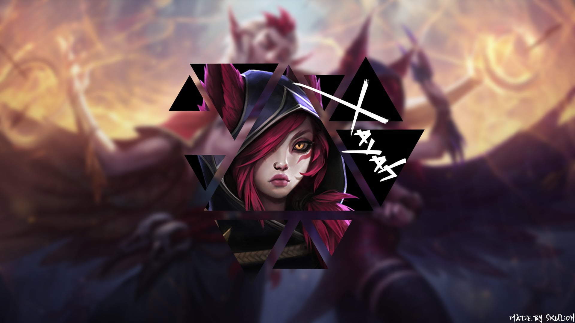 Xayah (League of Legends), Summoners Rift, front view, s, black, lifestyles, young women, beautiful woman, young adult, League of Legends, selective focus, HD Wallpaper