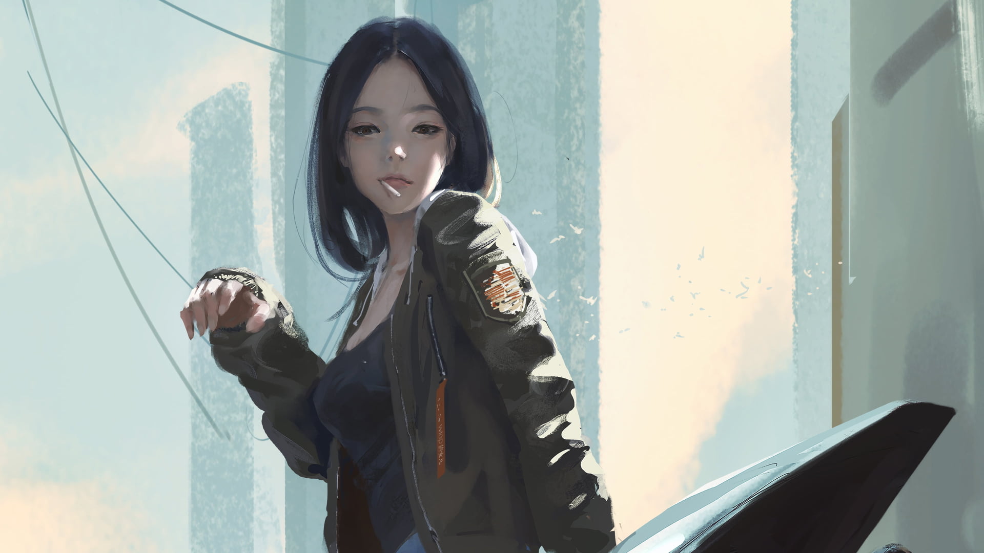 1080P, 113 Character, illustration, anime girls, WLOP, black, anime, HD Wallpaper