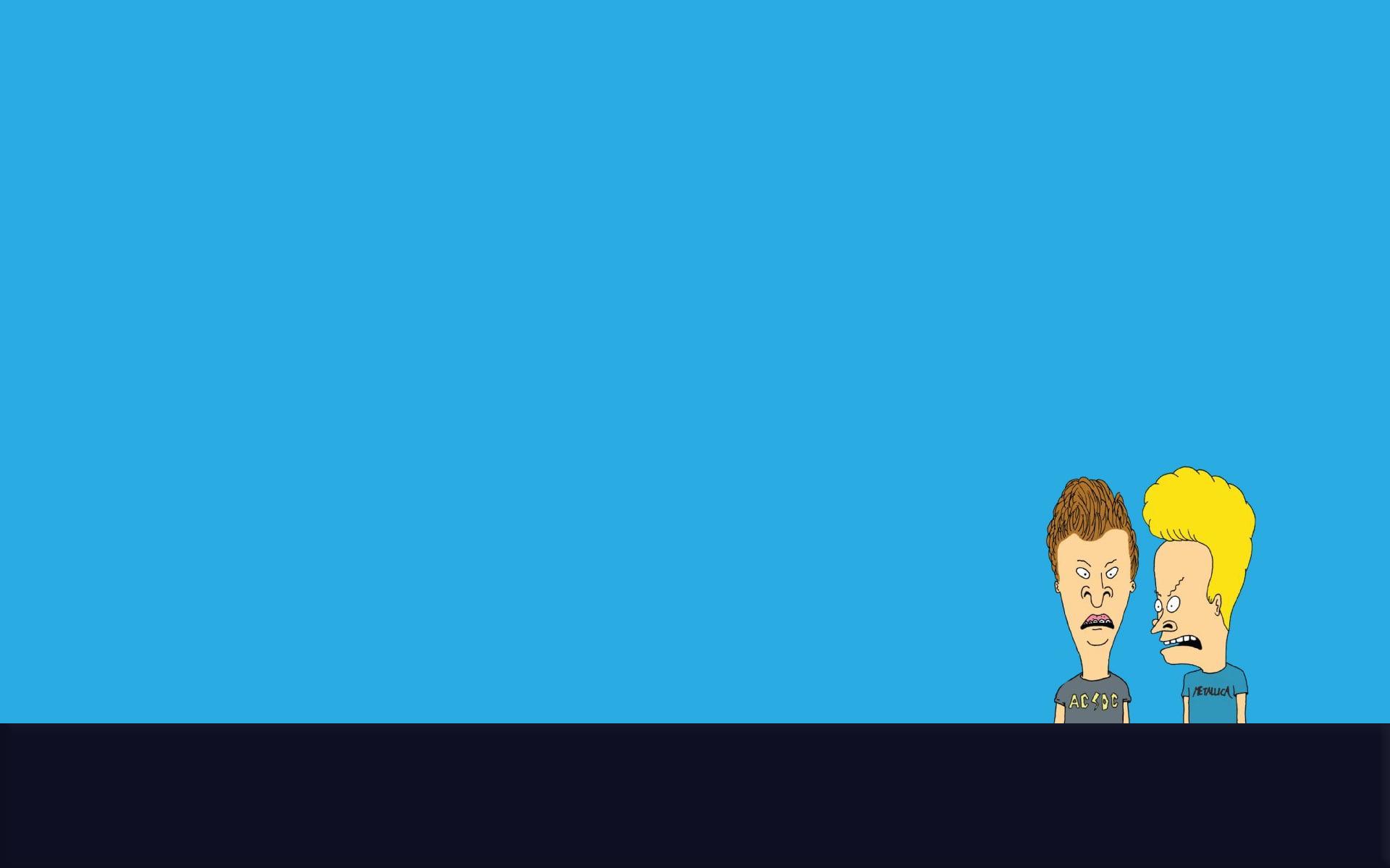 colored background, creativity, strip, Beavis and Butthead, minimalism, turquoise colored, copy space, clear sky, look, representation, butthead, nature, HD Wallpaper