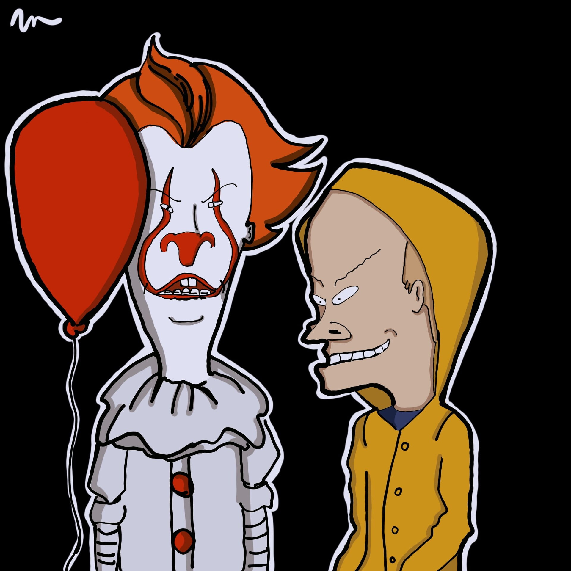 beavis and butthead, Michelle Sorensen, ArtStation, balloon, clown, 1080P, cartoon, Phone HD Wallpaper