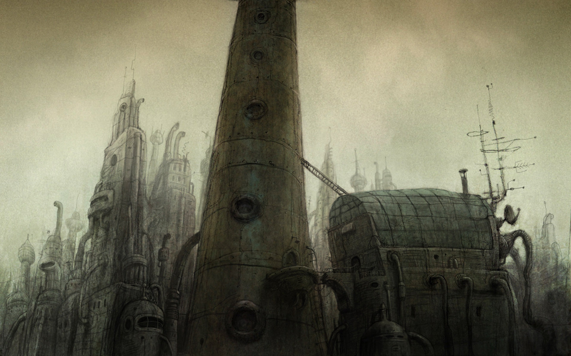 tower, 1080P, machinarium, HD Wallpaper