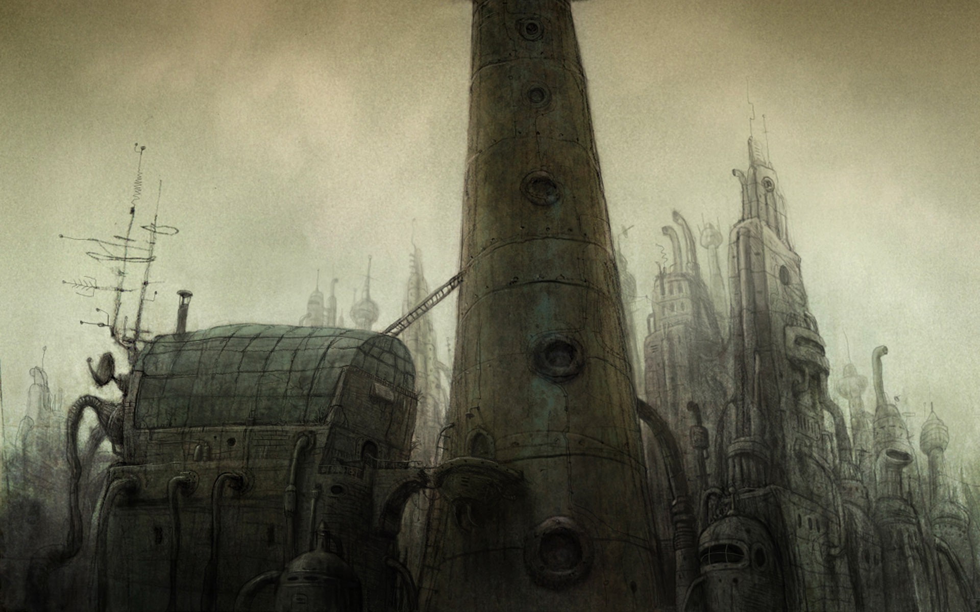 Urban, no people, travel destinations, day, history, Machinarium, religion, video games, building, nature, low angle view, gothic style, sky, built structure, HD Wallpaper