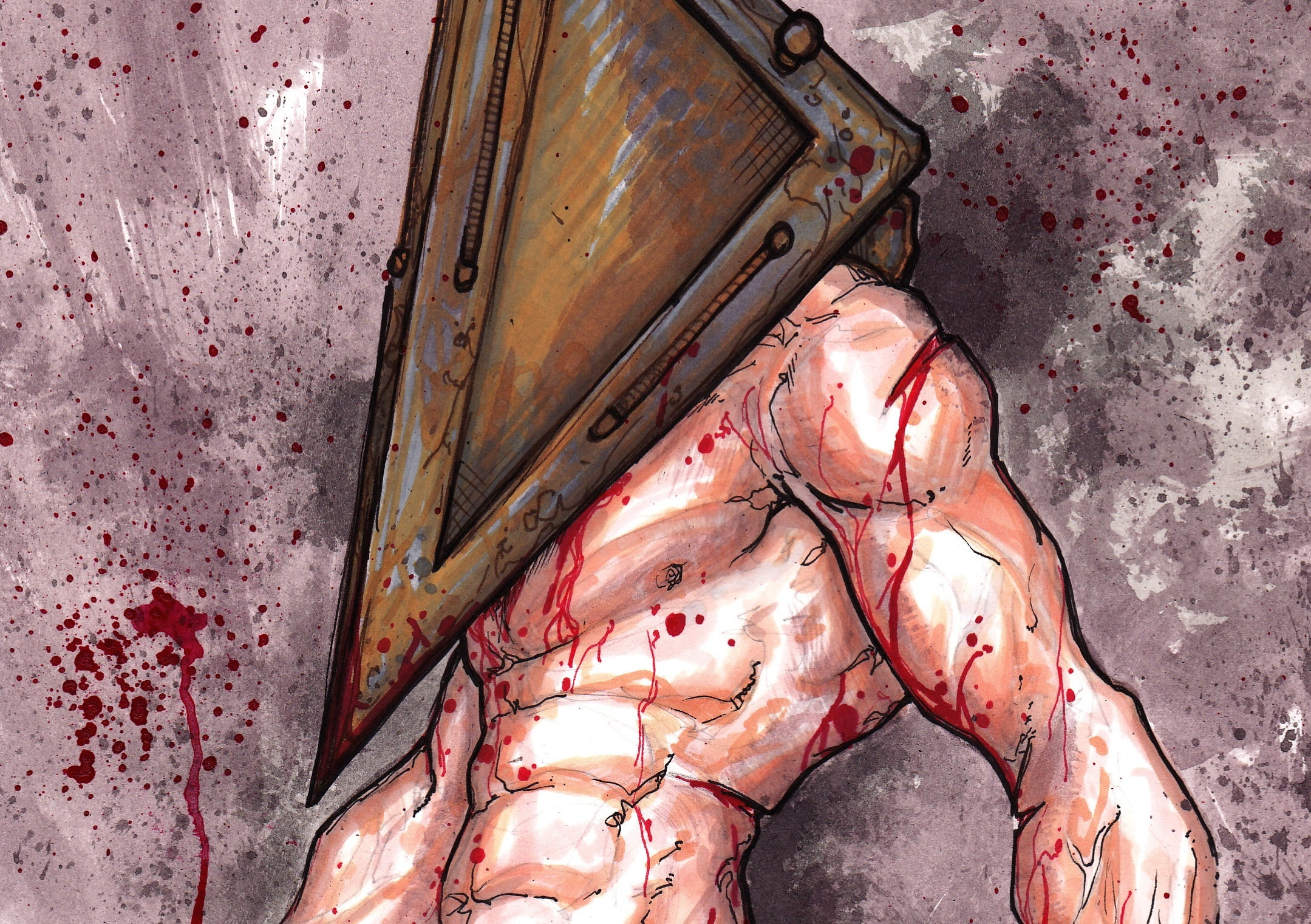 indoors, messy, human, high angle view, body, monster, human body part, damaged, human blood, physical injury, directly above, one person, gray, blood, HD Wallpaper