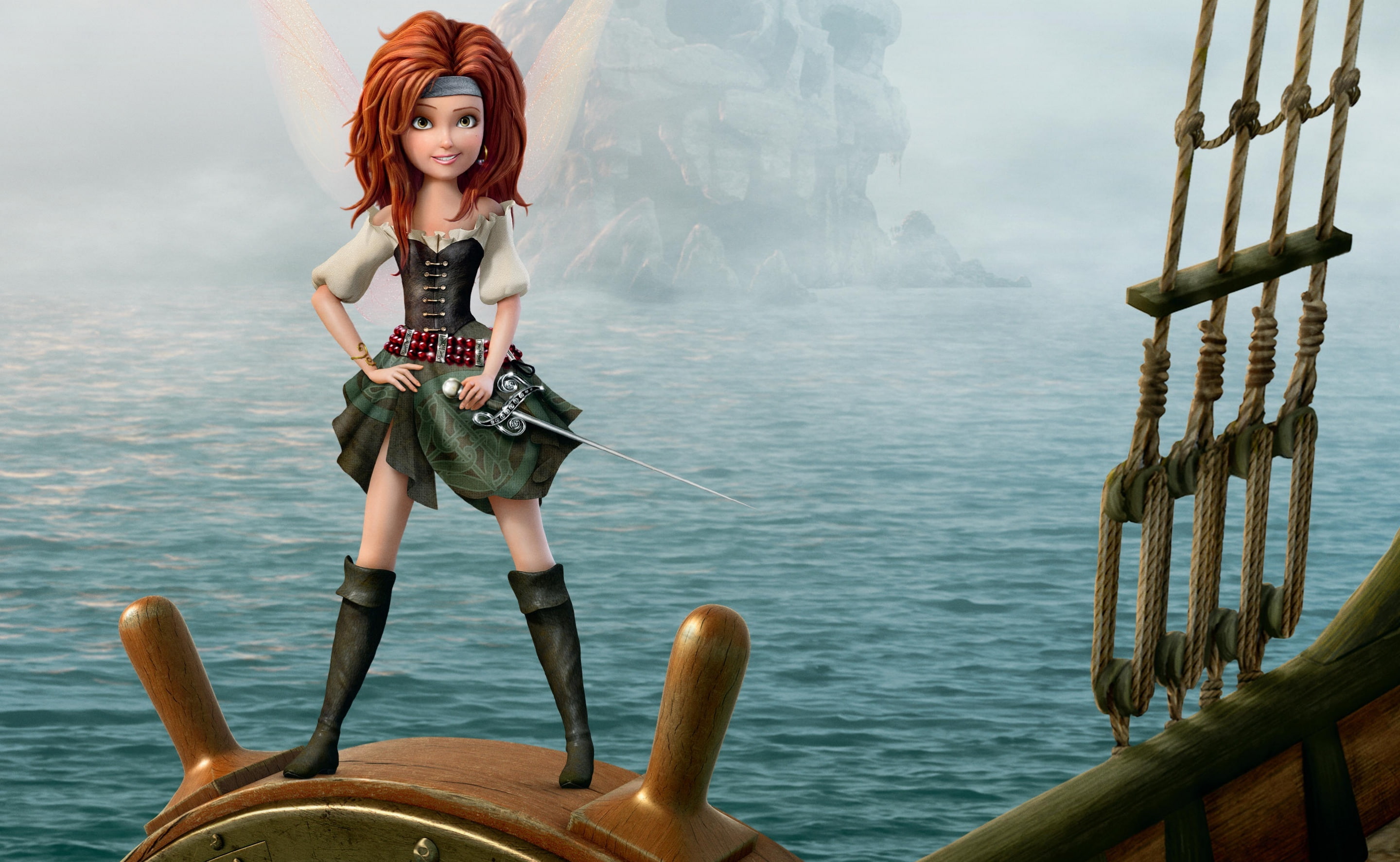 pirate, female, nature, 2K, outdoors, Others, beauty in nature, beautiful woman, day, one person, young adult, women, Fairy, brown, haired, beauty, clothing, HD Wallpaper