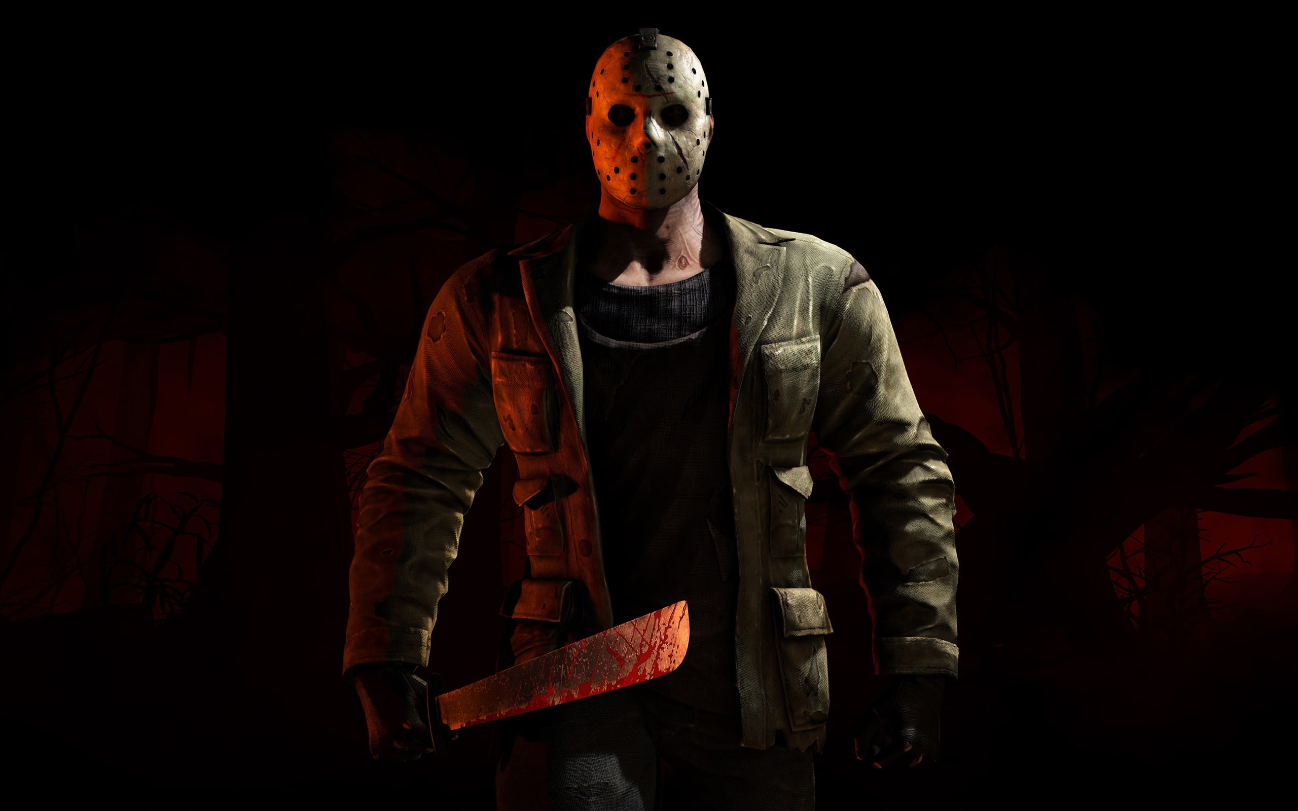  indoors, x, looking at camera, males, 2K, kombat, red, standing, hand tool, working, black background, metal industry, adult, voorhees, tool, HD Wallpaper