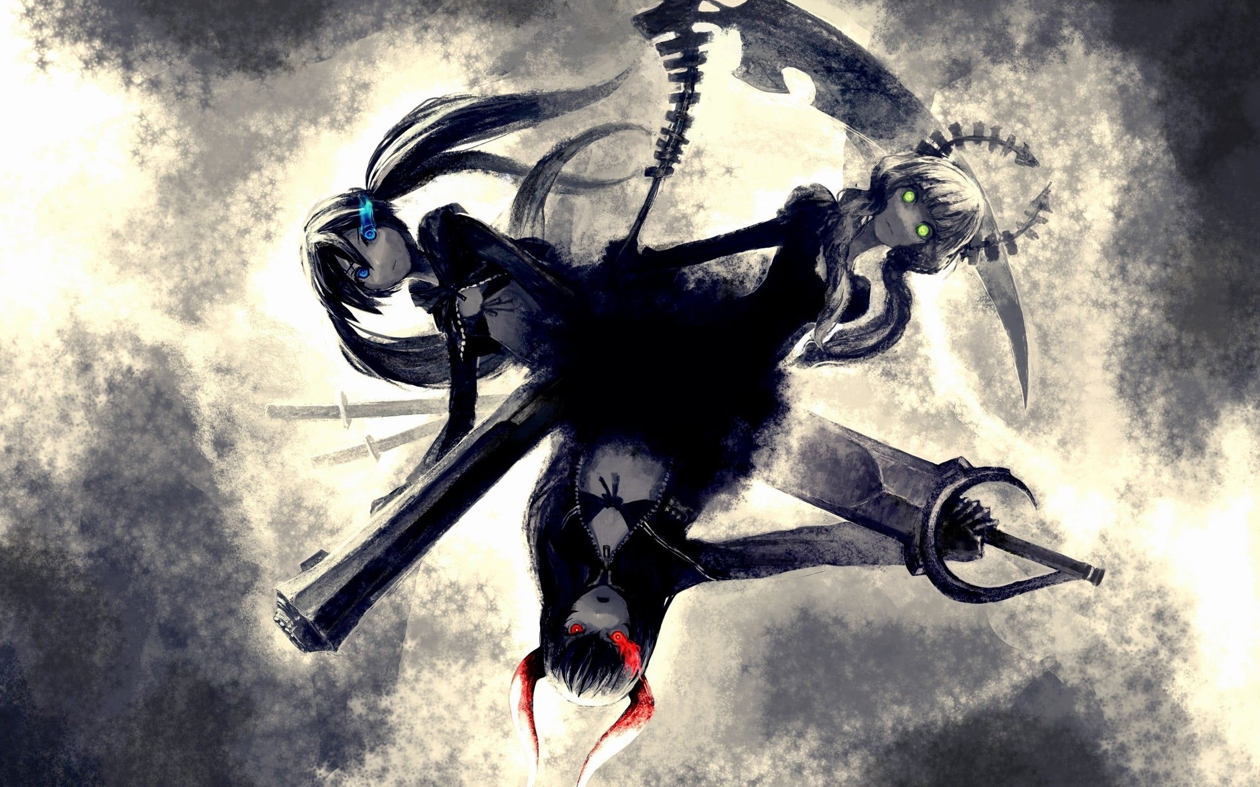 saw, one person, creativity, religion, dark, lifestyles, anime, outdoors, Black Rock Shooter, real people, arts culture and entertainment, spirituality, HD Wallpaper